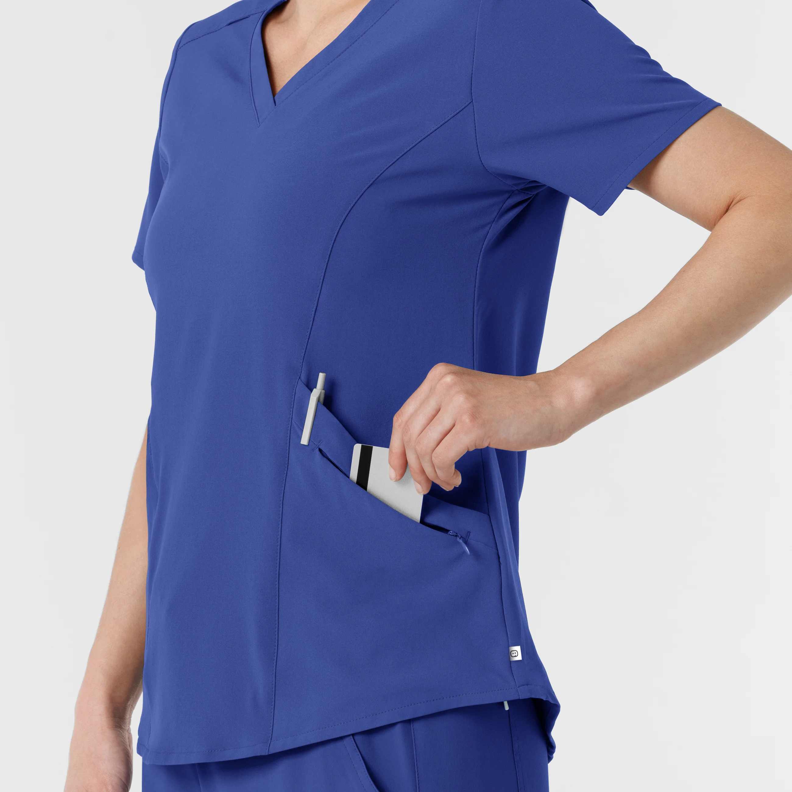 RENEW Women's V-Neck Scrub Top - Galaxy Blue - Image 8