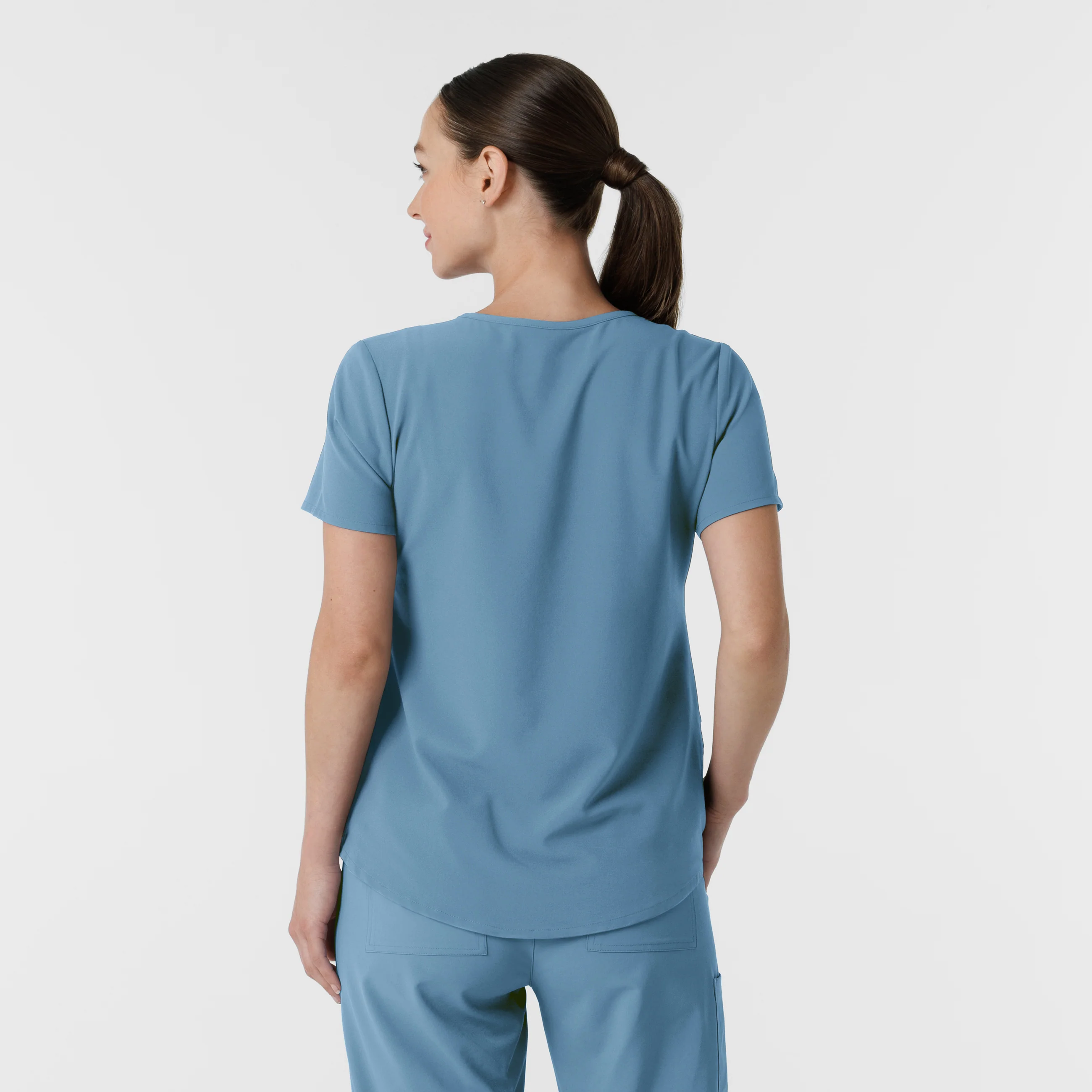 RENEW Women's V-Neck Scrub Top - Pacific Blue - Image 2
