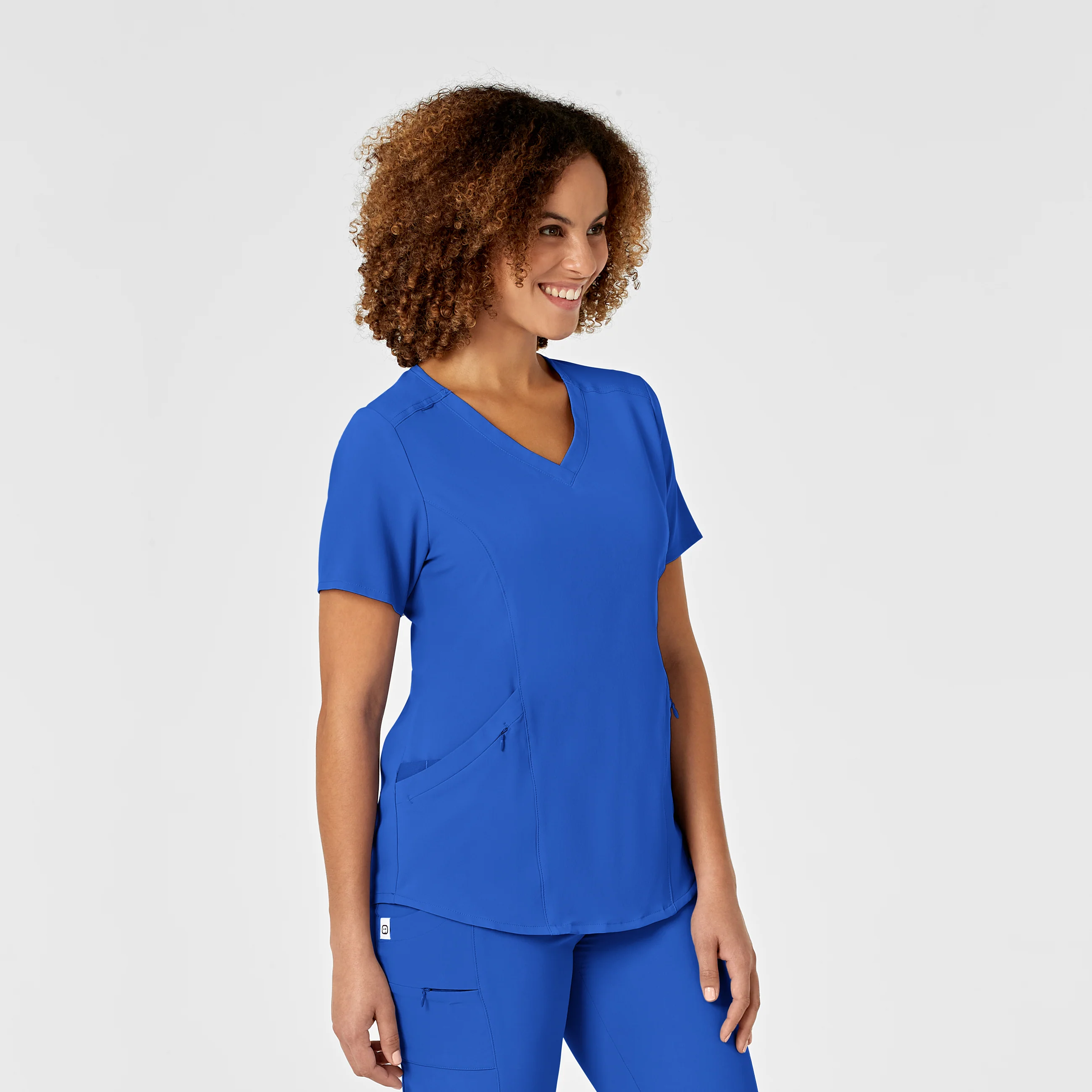RENEW Women's V-Neck Scrub Top - Royal - Image 4
