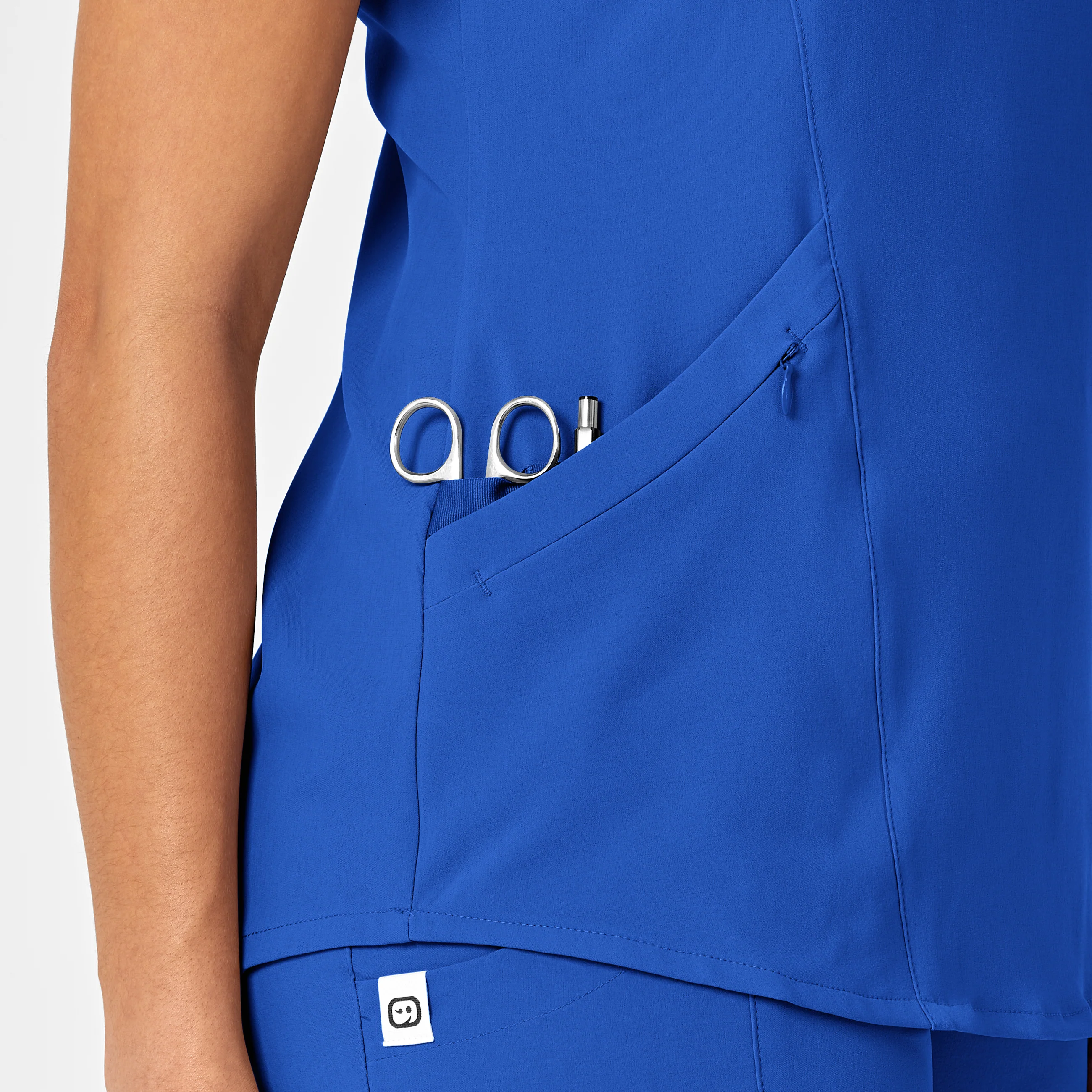 RENEW Women's V-Neck Scrub Top - Royal - Image 8