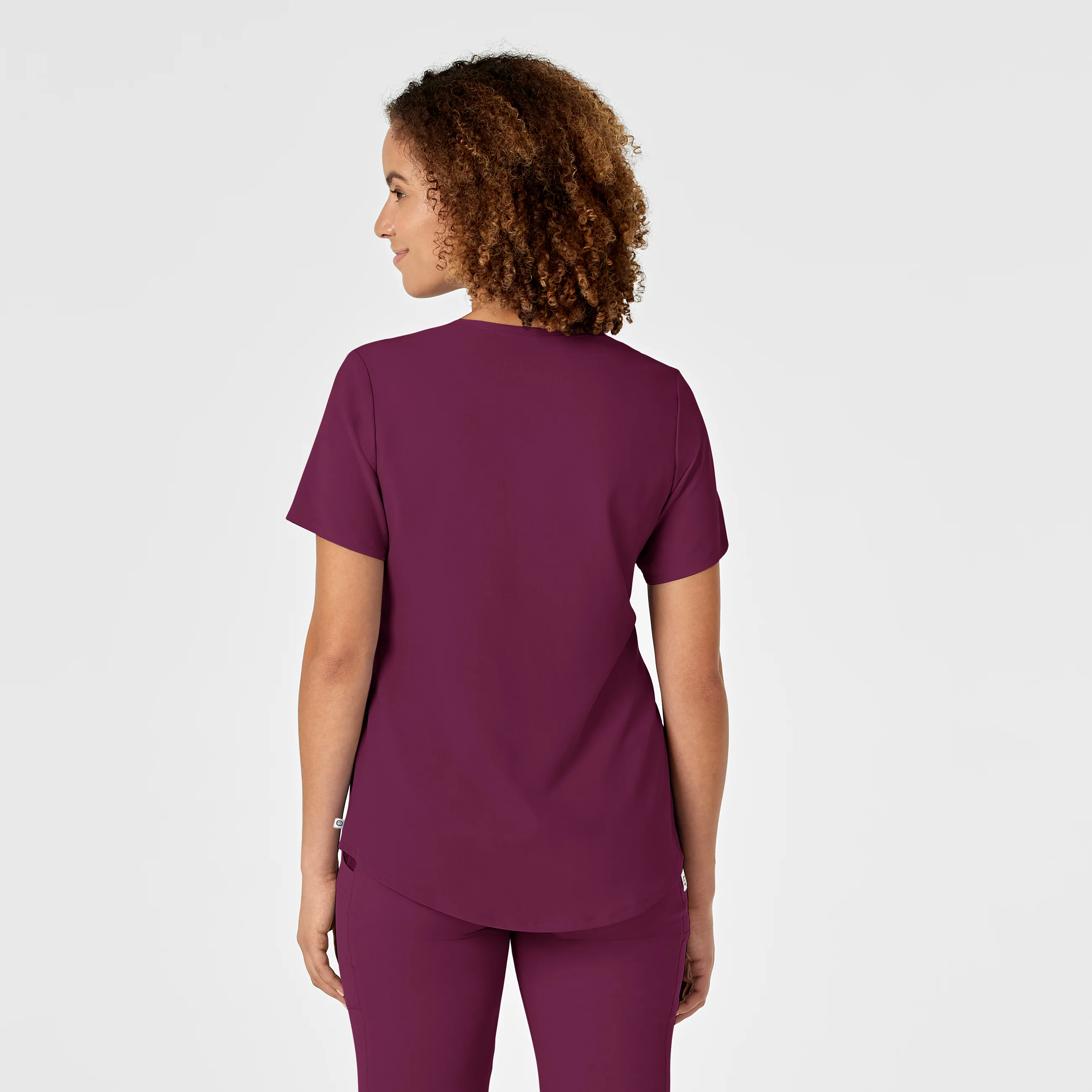 RENEW Women's V-Neck Scrub Top - Wine - Image 2