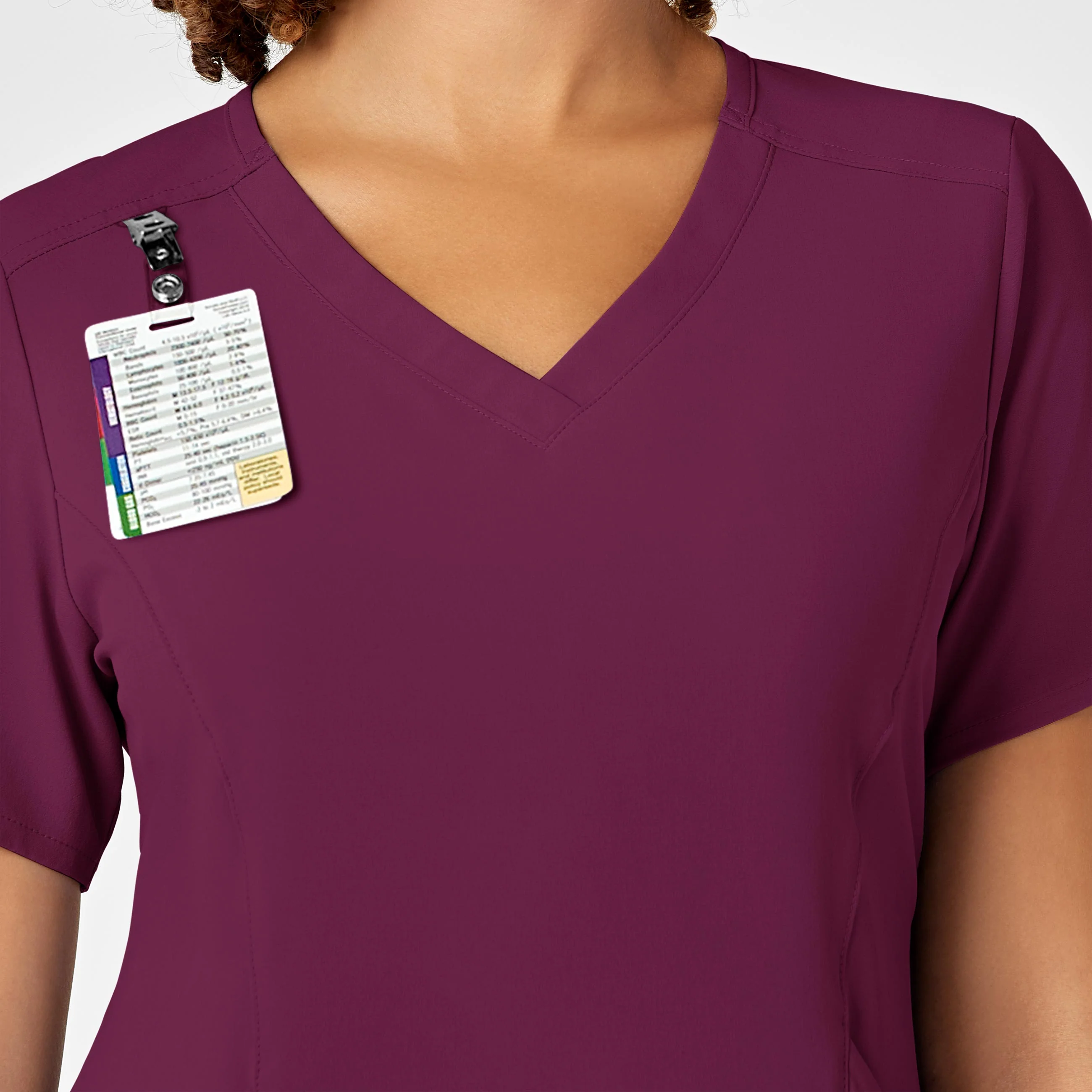 RENEW Women's V-Neck Scrub Top - Wine - Image 6