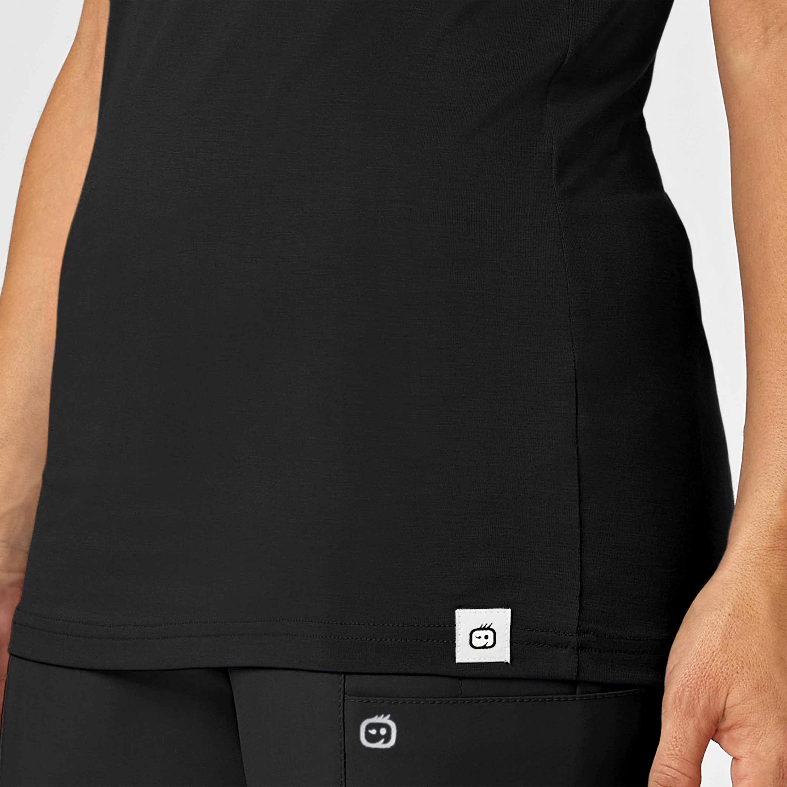 Silky Knit Short Sleeve Tee - Black - Image 6