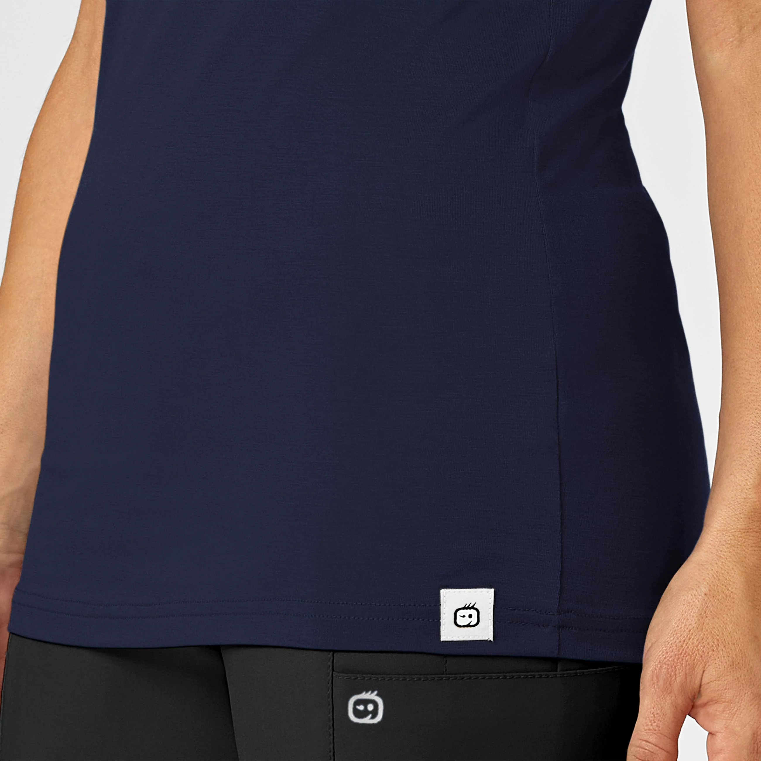Silky Knit Short Sleeve Tee - Navy - Image 6