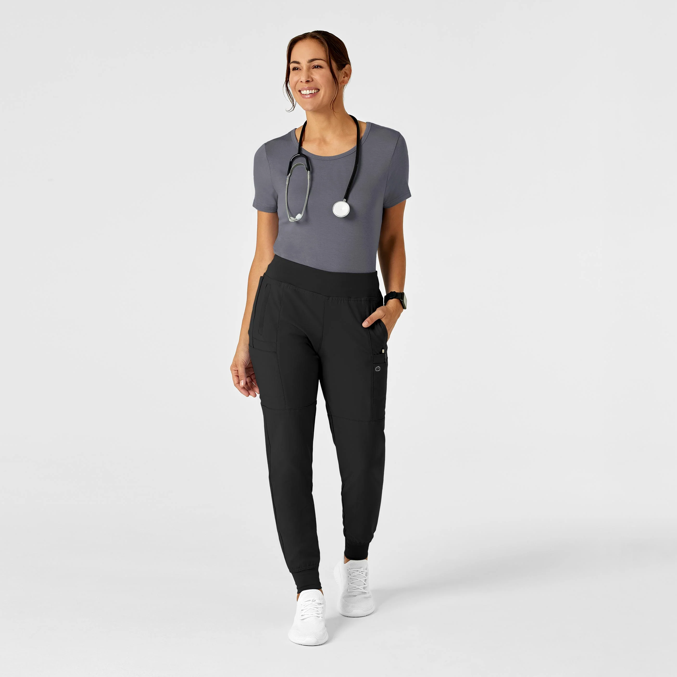 Silky Knit Short Sleeve Tee - Pewter - Image 3