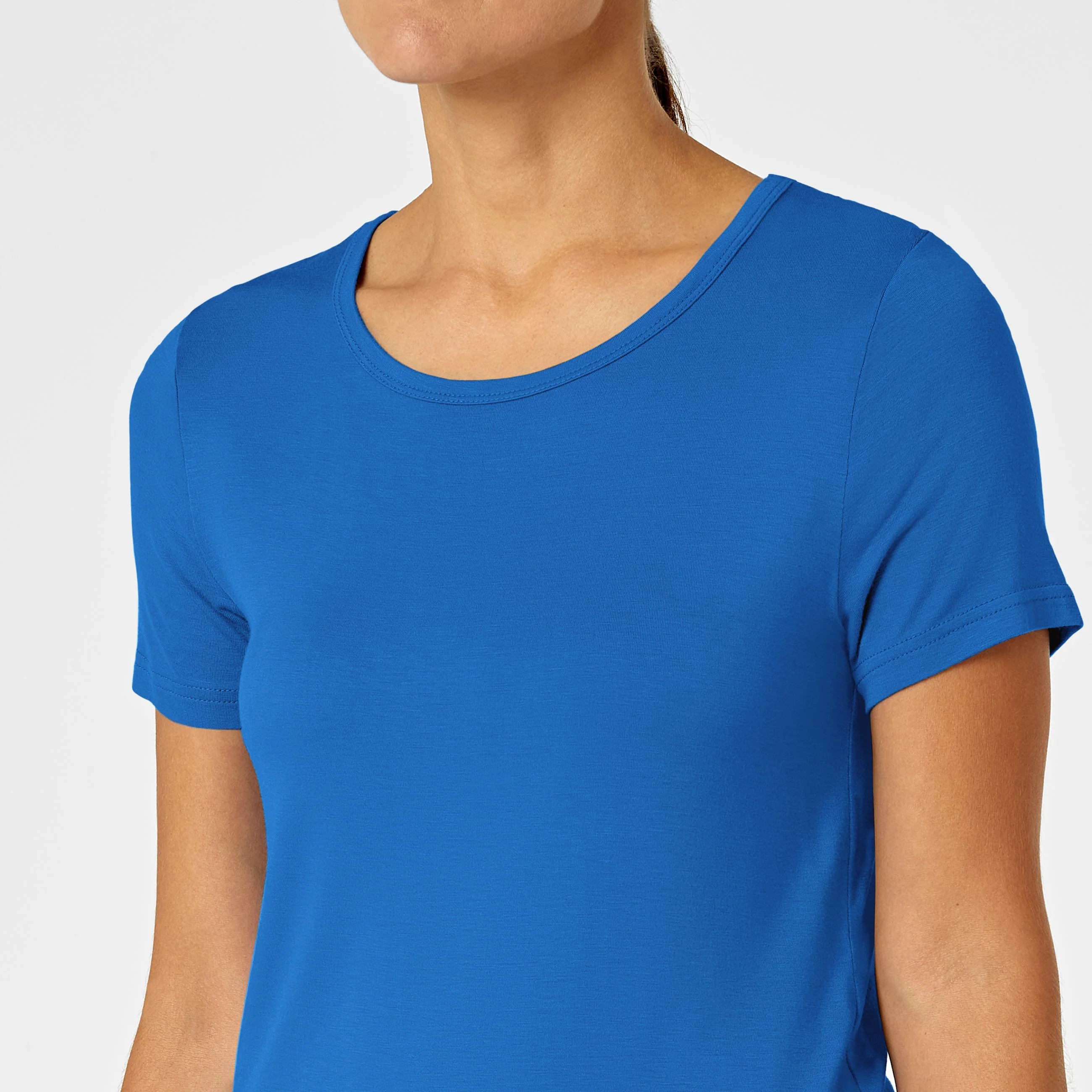 Silky Knit Short Sleeve Tee - Royal - Image 5