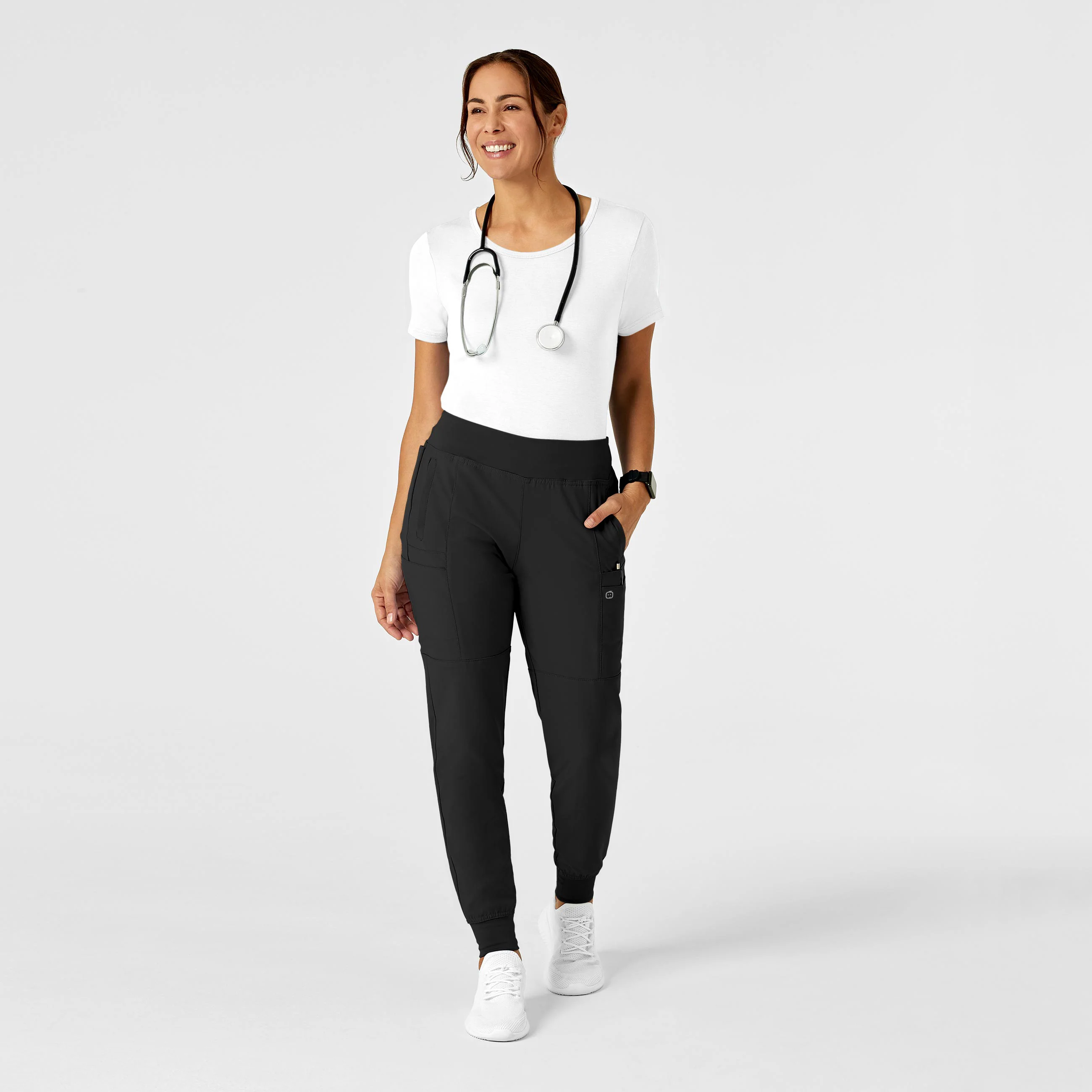 Silky Knit Short Sleeve Tee - White - Image 3