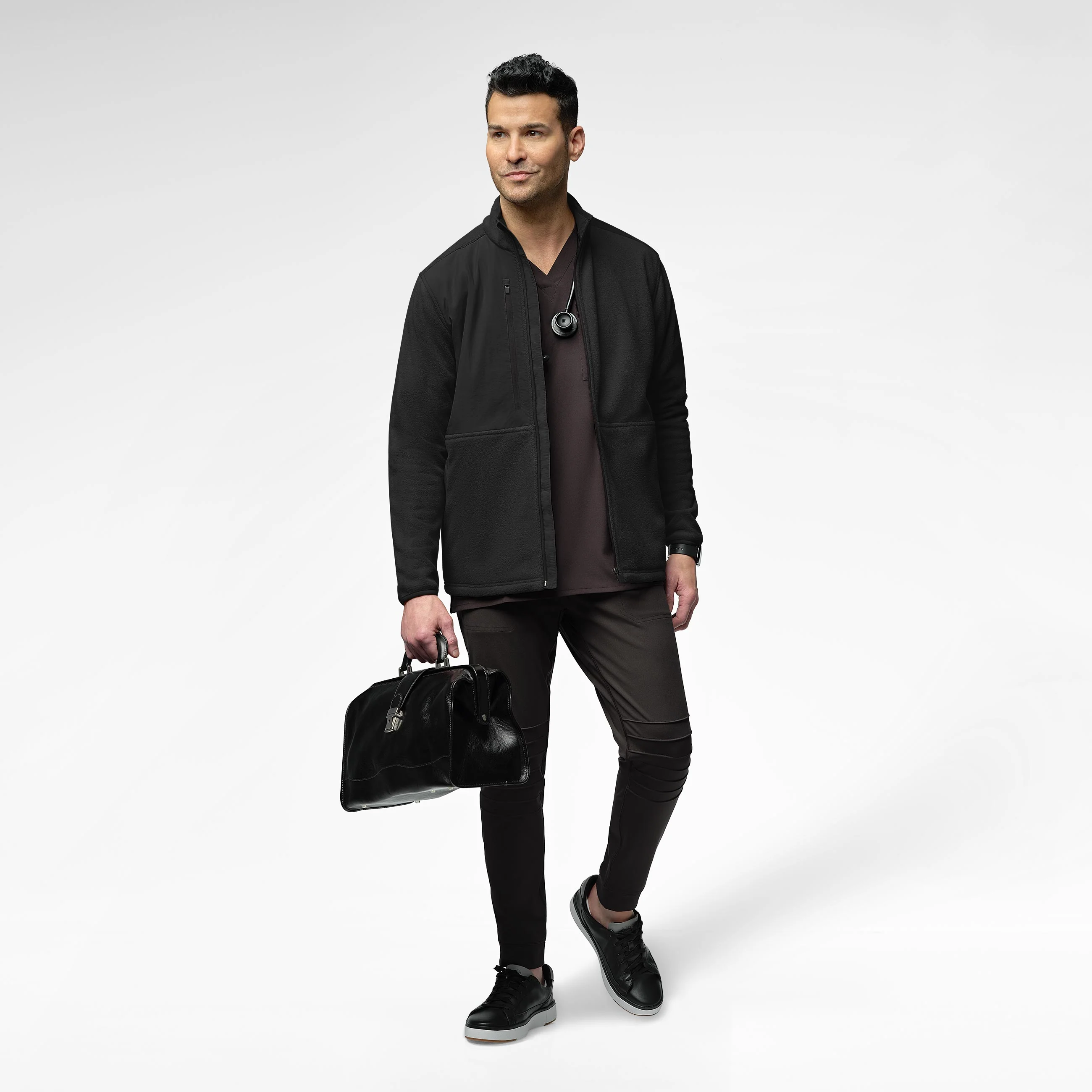 Slate Men's Micro Fleece Zip Jacket - Black - Image 3