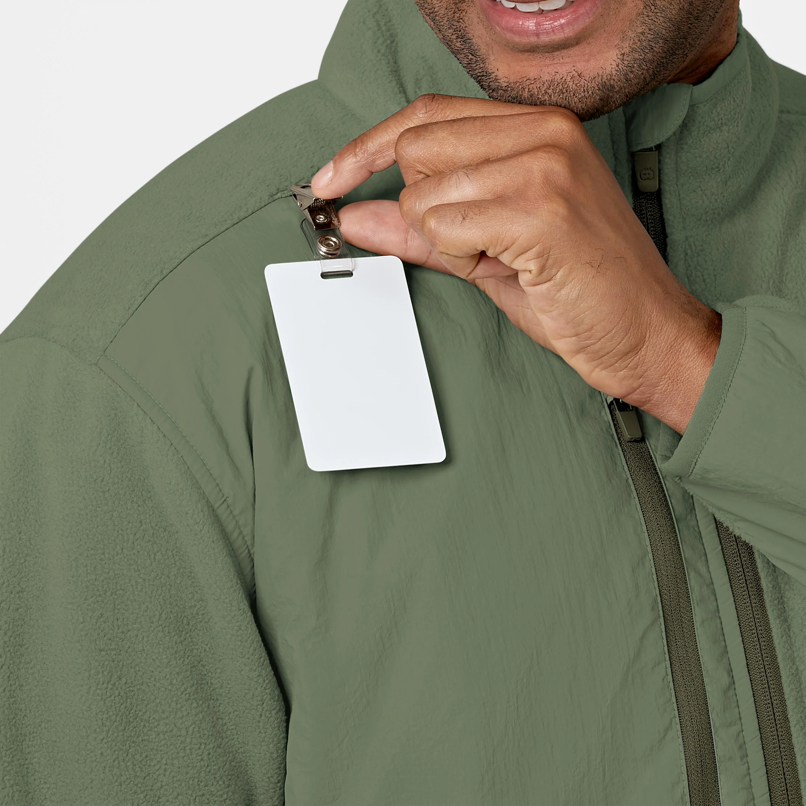 Slate Men's Micro Fleece Zip Jacket - Olive - Image 6