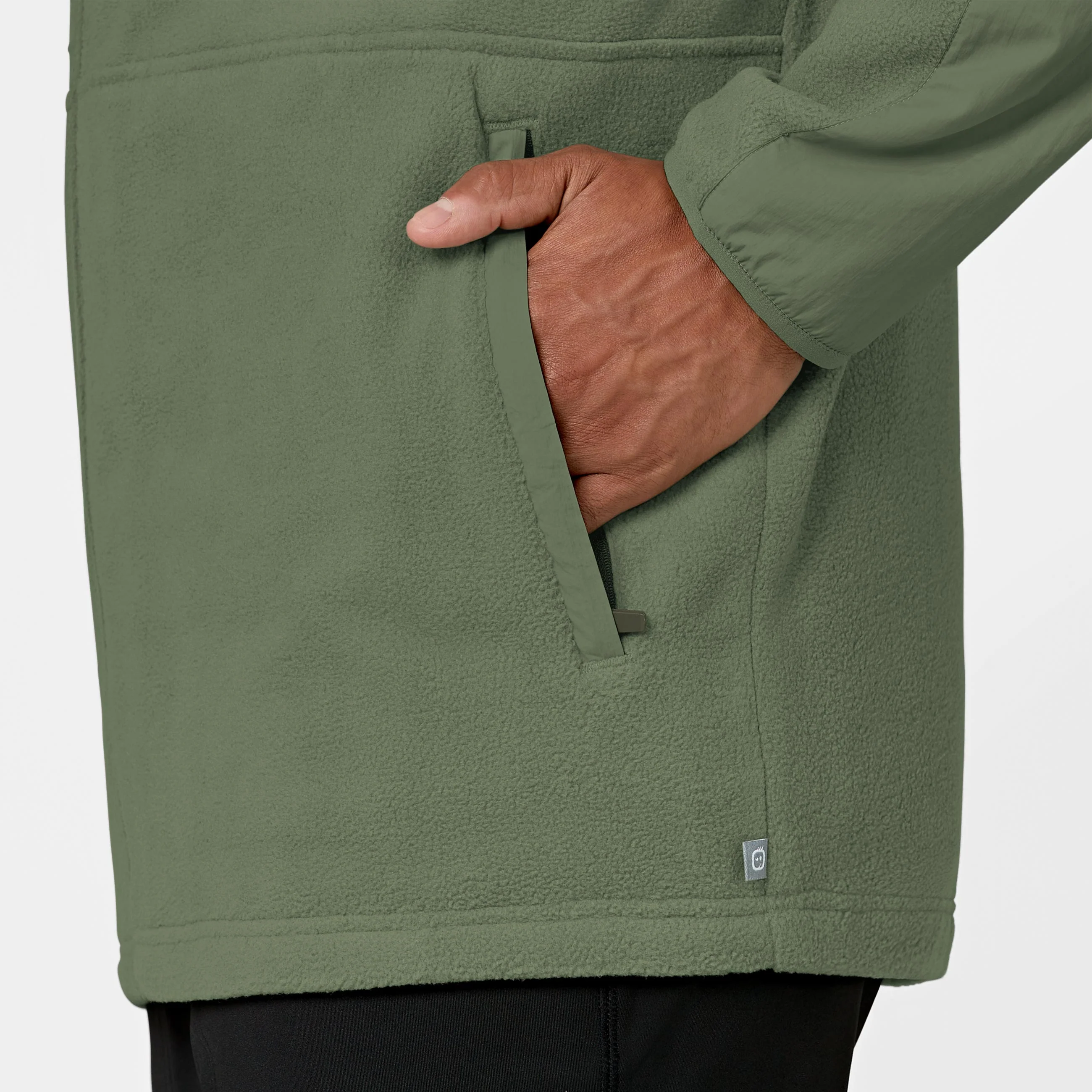 Slate Men's Micro Fleece Zip Jacket - Olive - Image 9