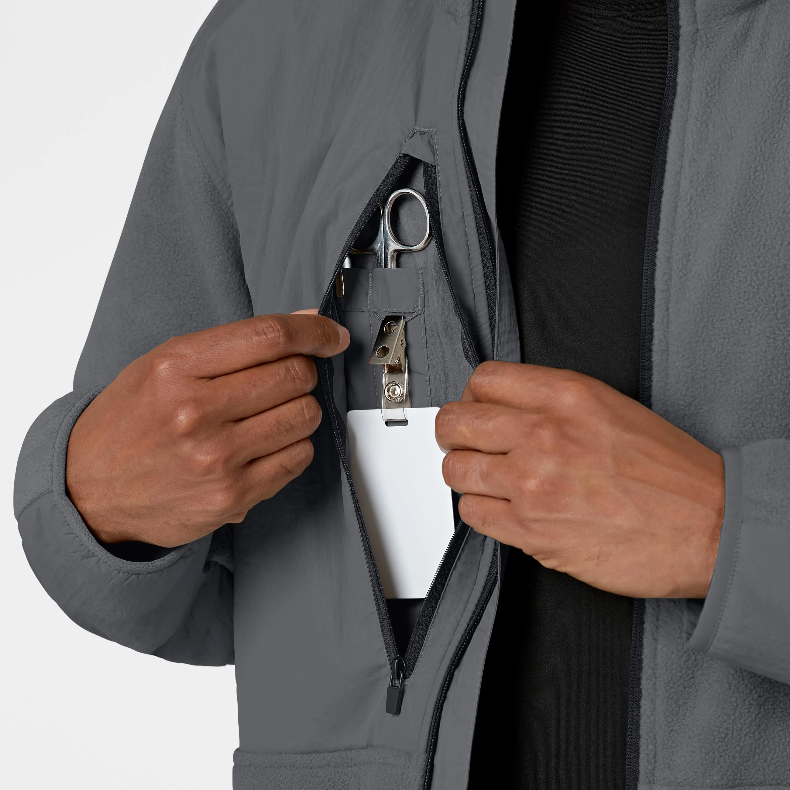 Slate Men's Micro Fleece Zip Jacket - Pewter - Image 7