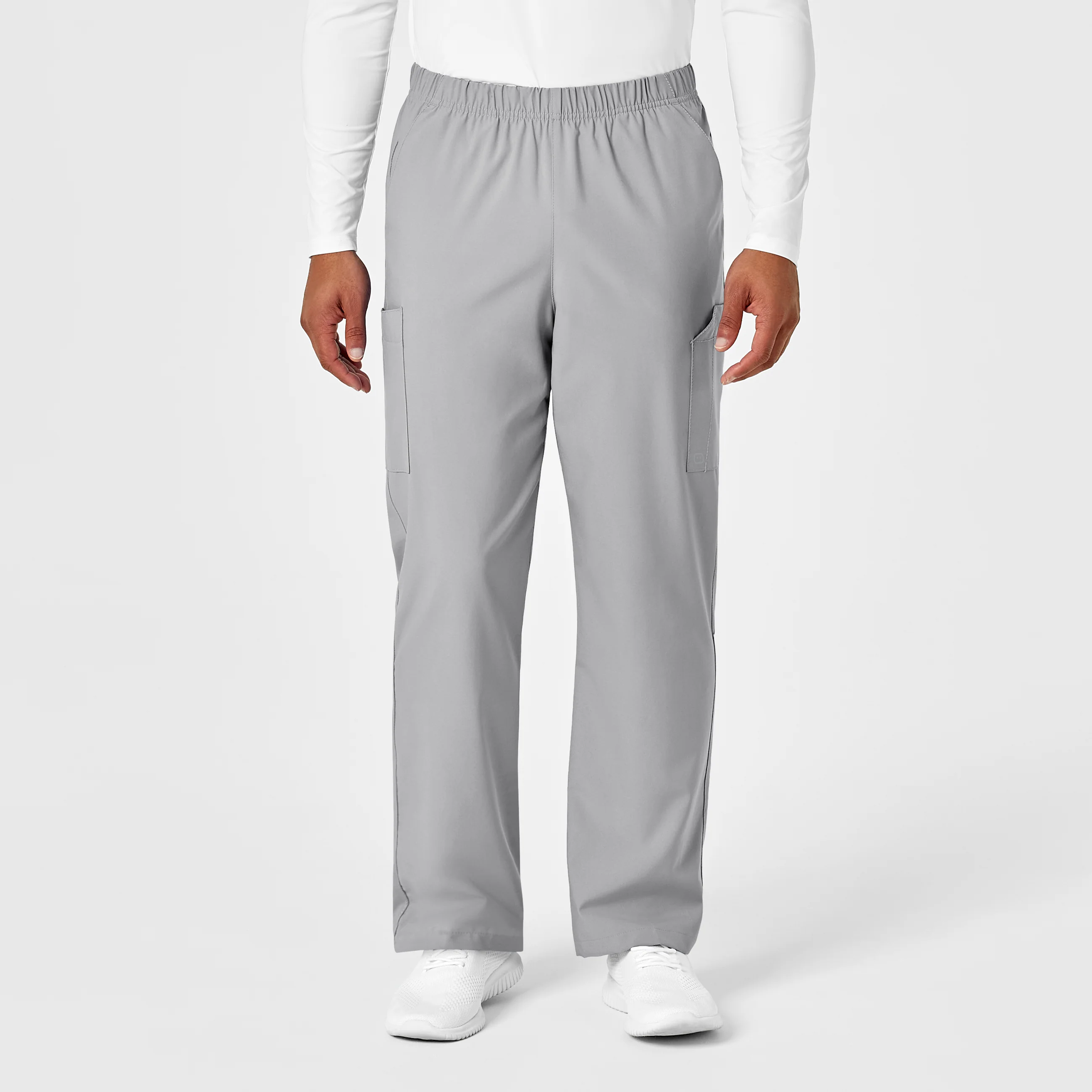 W123 Unisex Multi-Cargo Scrub Pant - Grey - Image 2