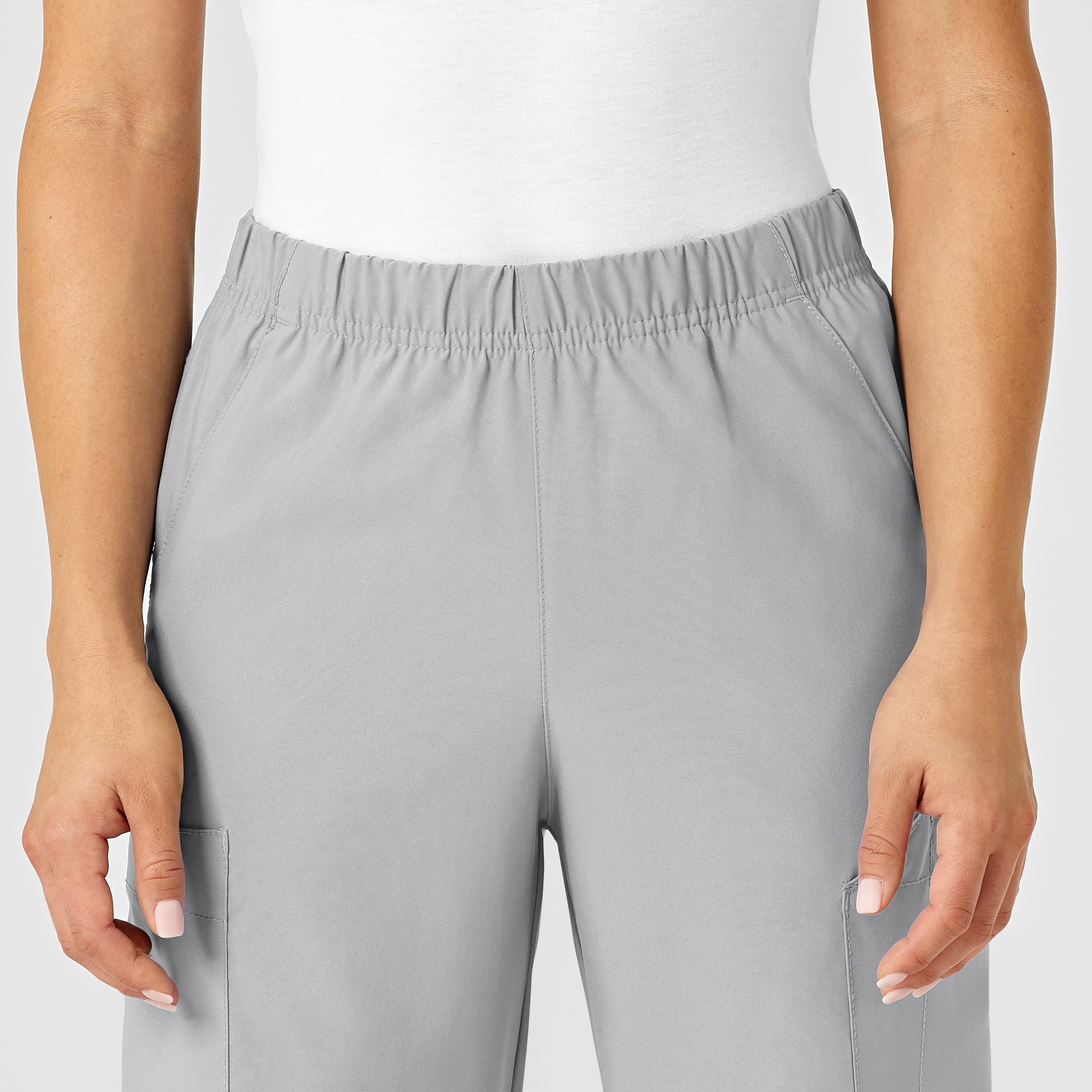 W123 Unisex Multi-Cargo Scrub Pant - Grey - Image 8