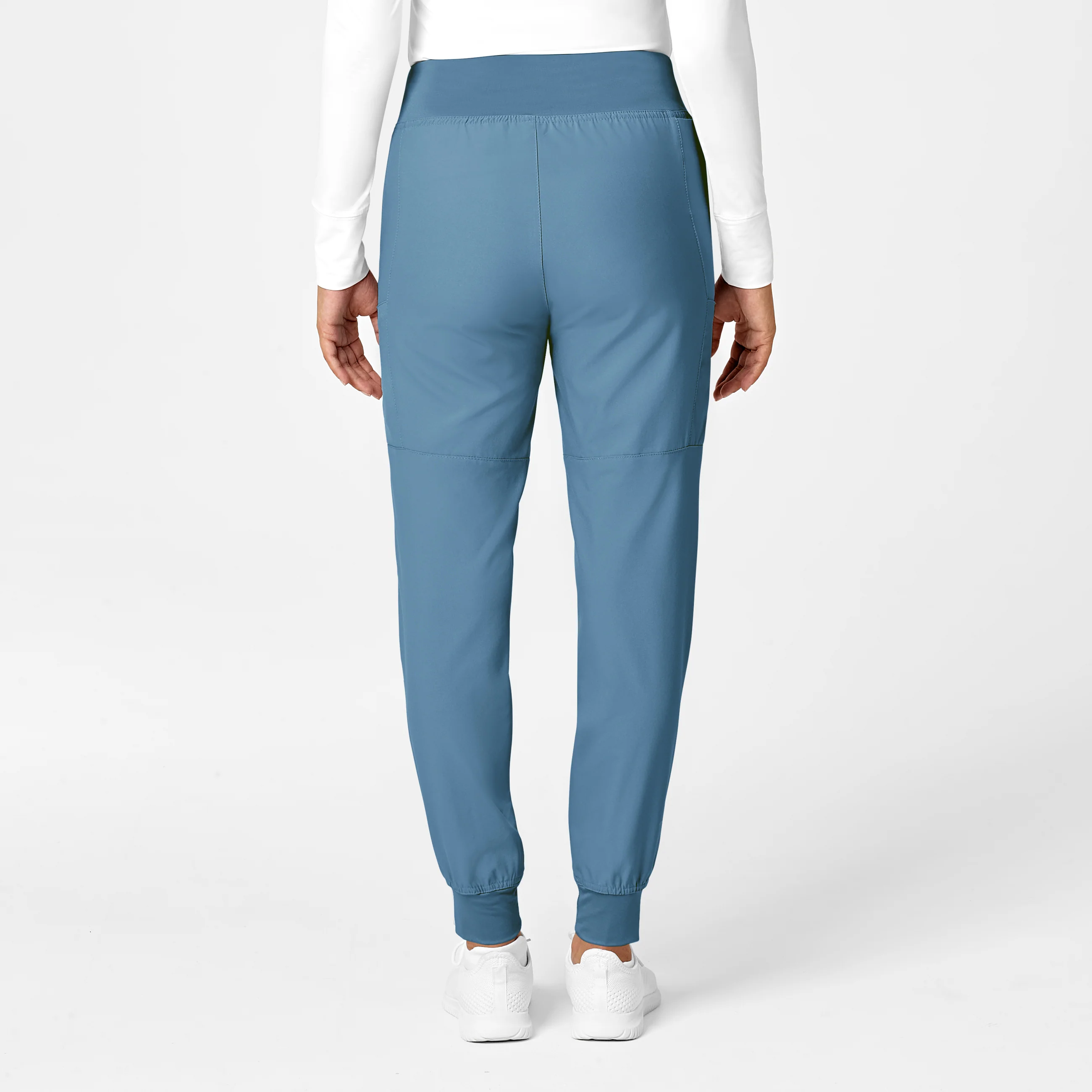 W123 Women's Comfort Waist Cargo Jogger Scrub Pant - Pacific Blue - Image 3