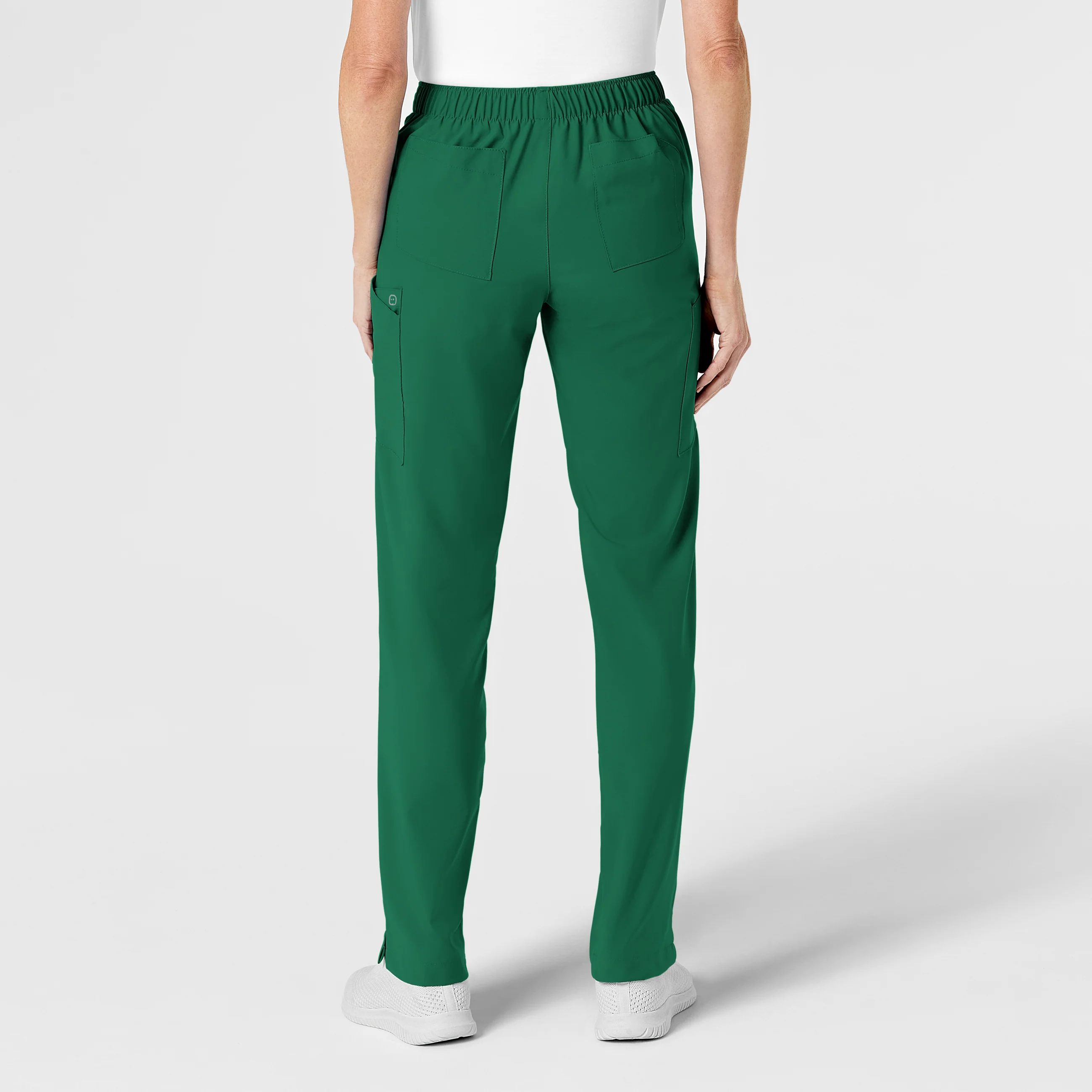 W123 Women's Flat Front Cargo Scrub Pant - Hunter - Image 2