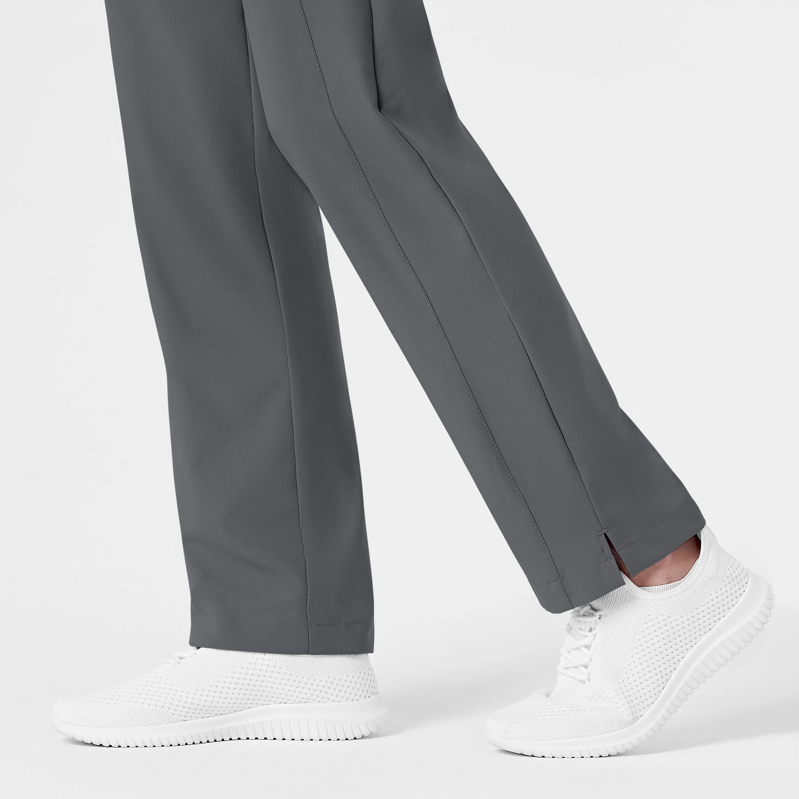 W123 Women's Flat Front Cargo Scrub Pant - Pewter - Image 8