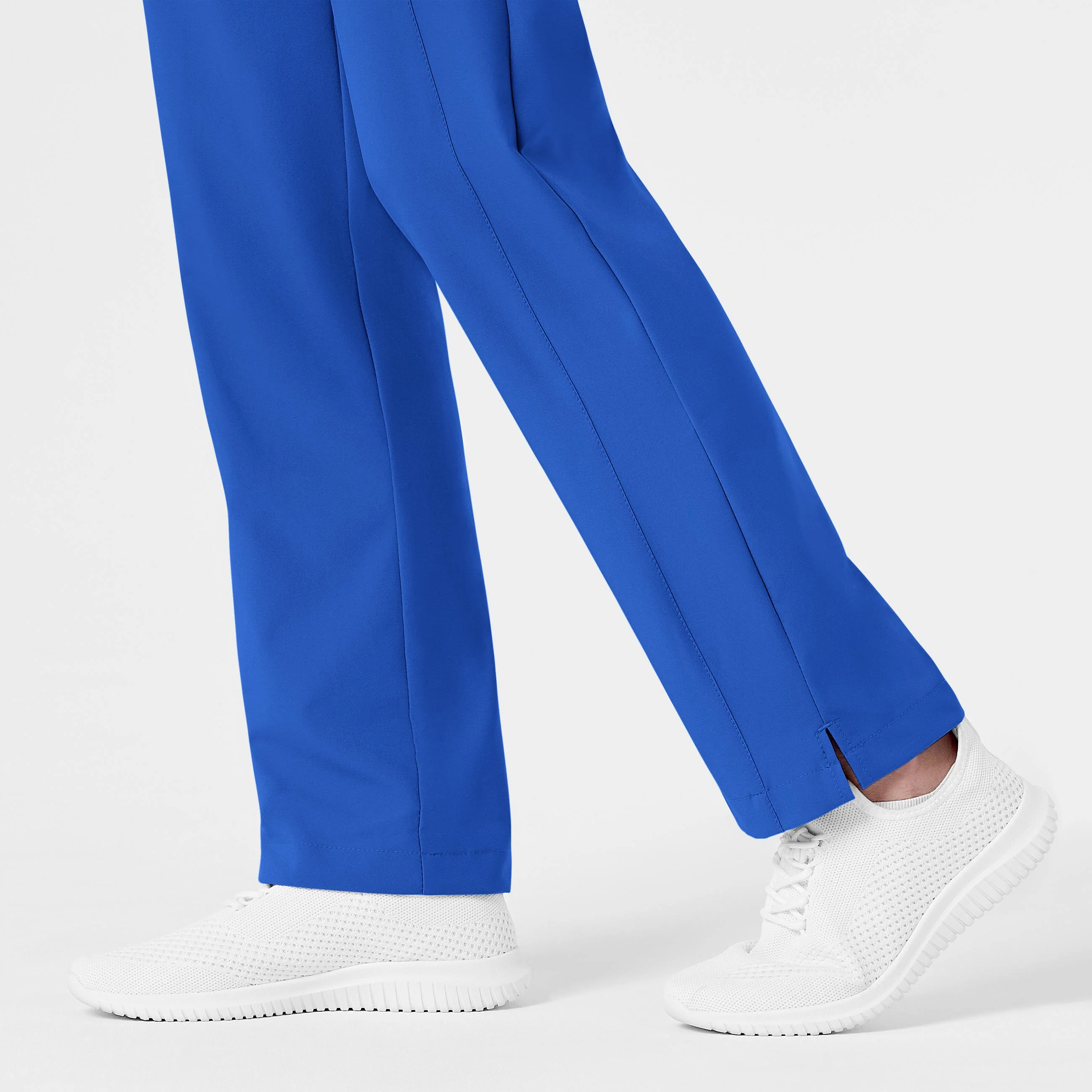 W123 Women's Flat Front Cargo Scrub Pant - Royal - Image 8