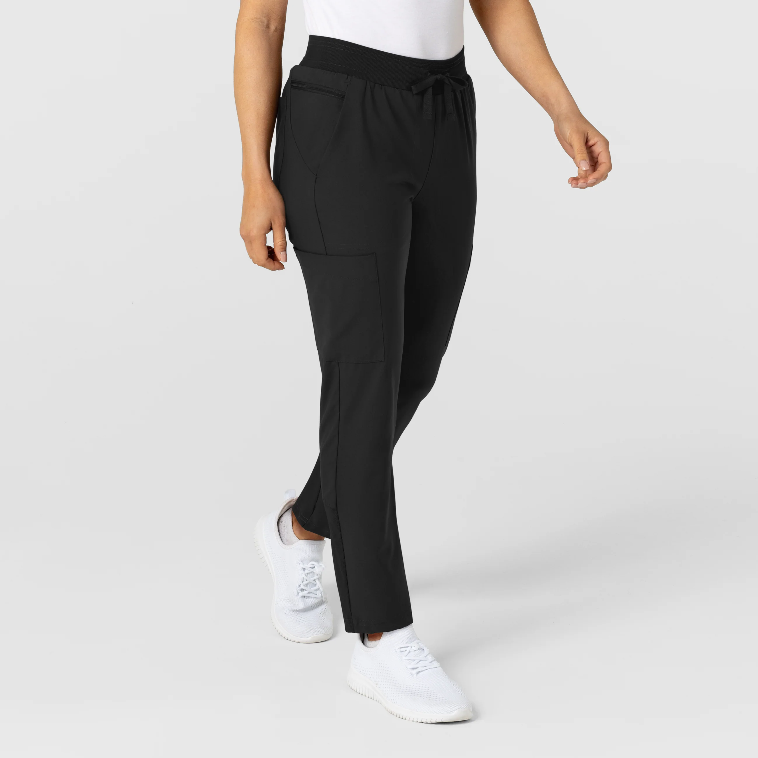 W123 Women's Flex-n-Reach Track Scrub Pant - Black - Image 4