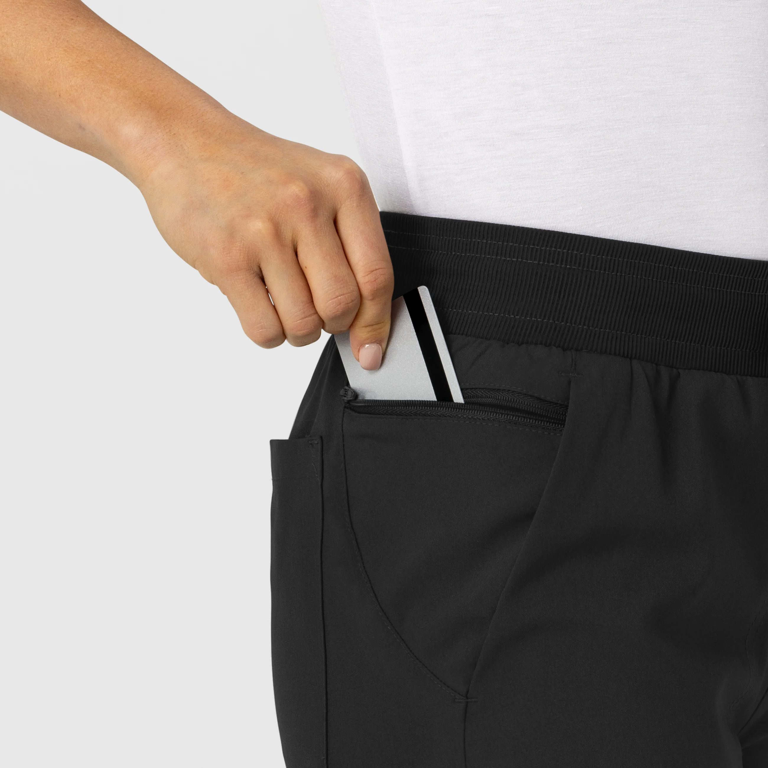 W123 Women's Flex-n-Reach Track Scrub Pant - Black - Image 5