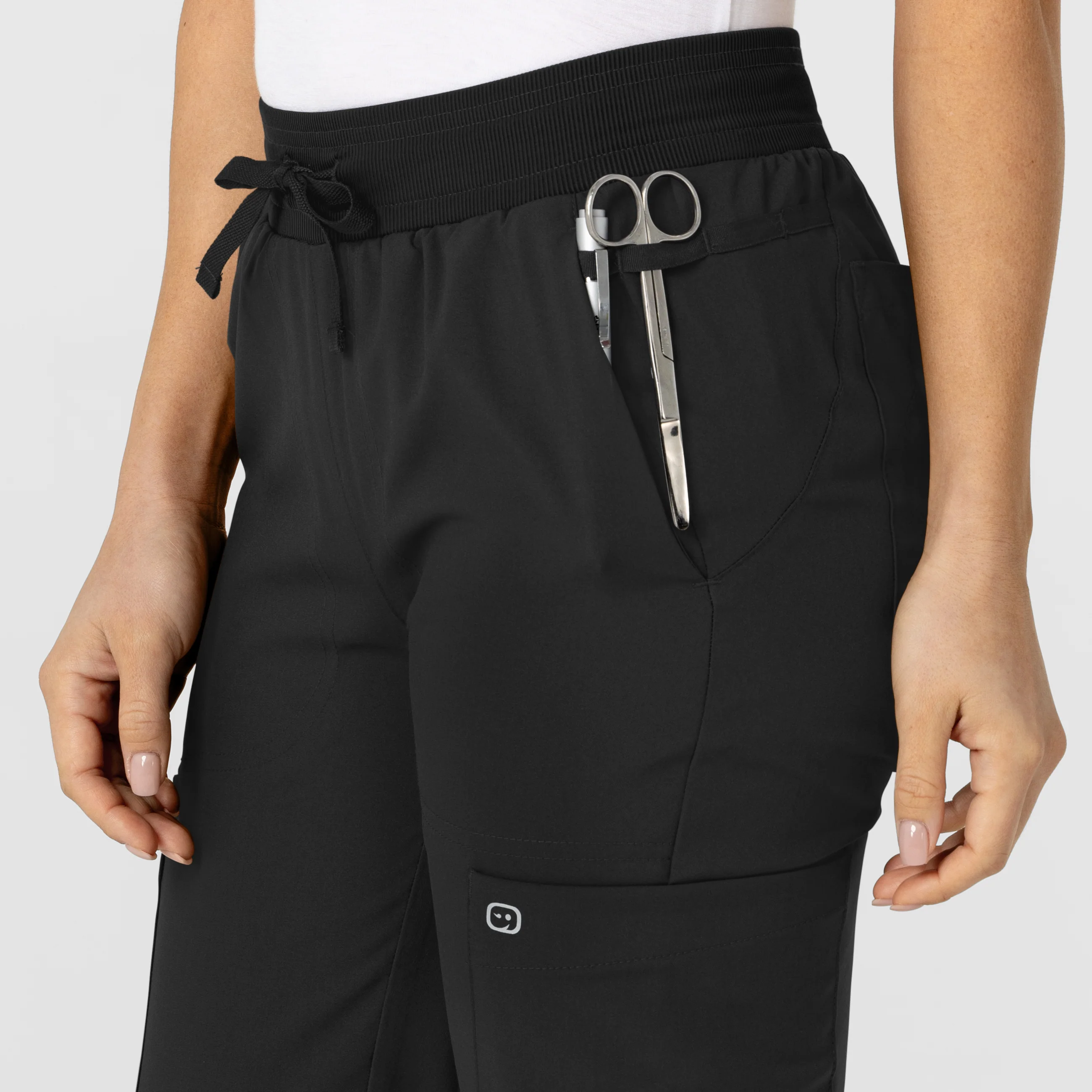 W123 Women's Flex-n-Reach Track Scrub Pant - Black - Image 6