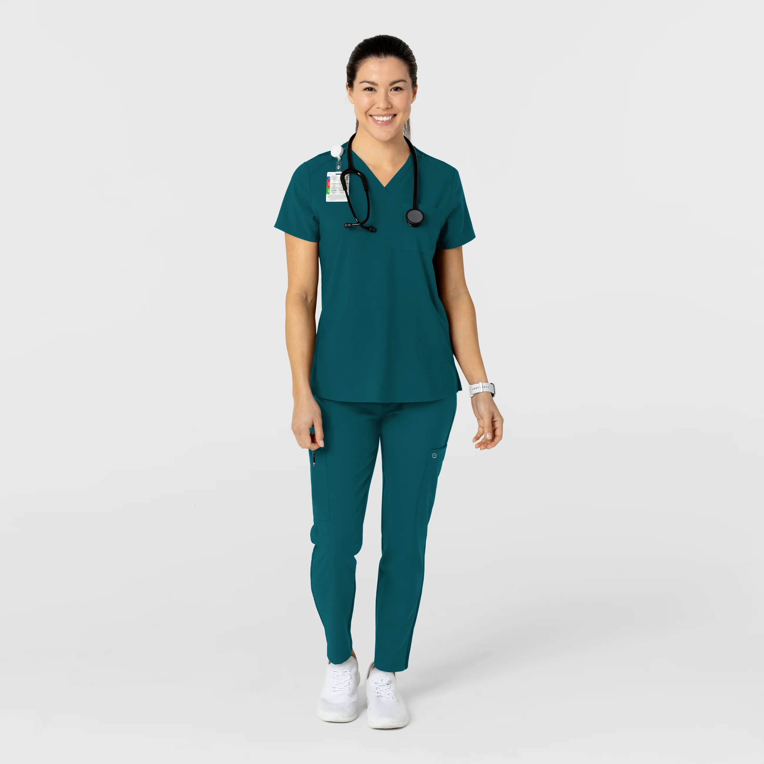 W123 Women's Flex-n-Reach Track Scrub Pant - Caribbean - Image 3