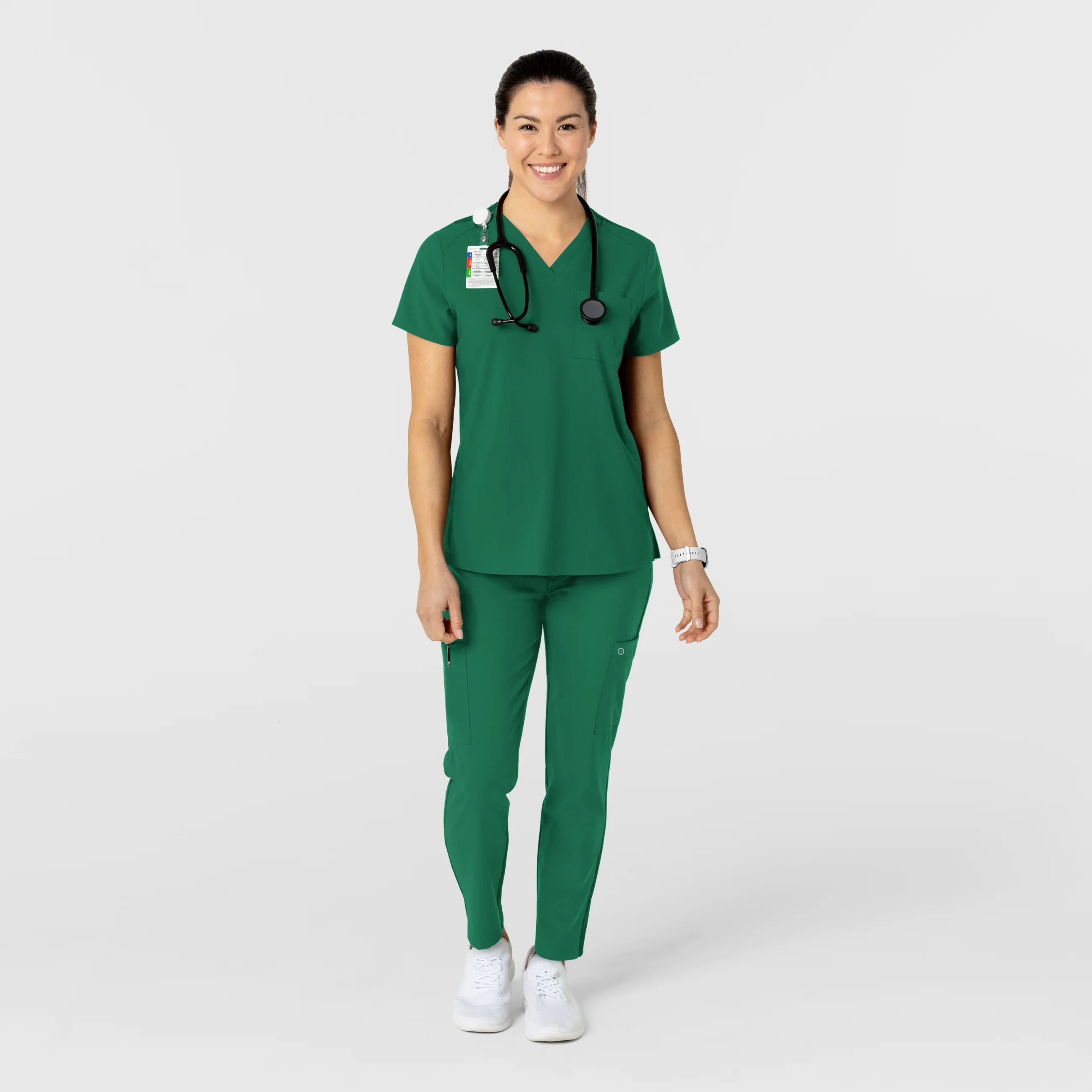 W123 Women's Flex-n-Reach Track Scrub Pant - Hunter - Image 3