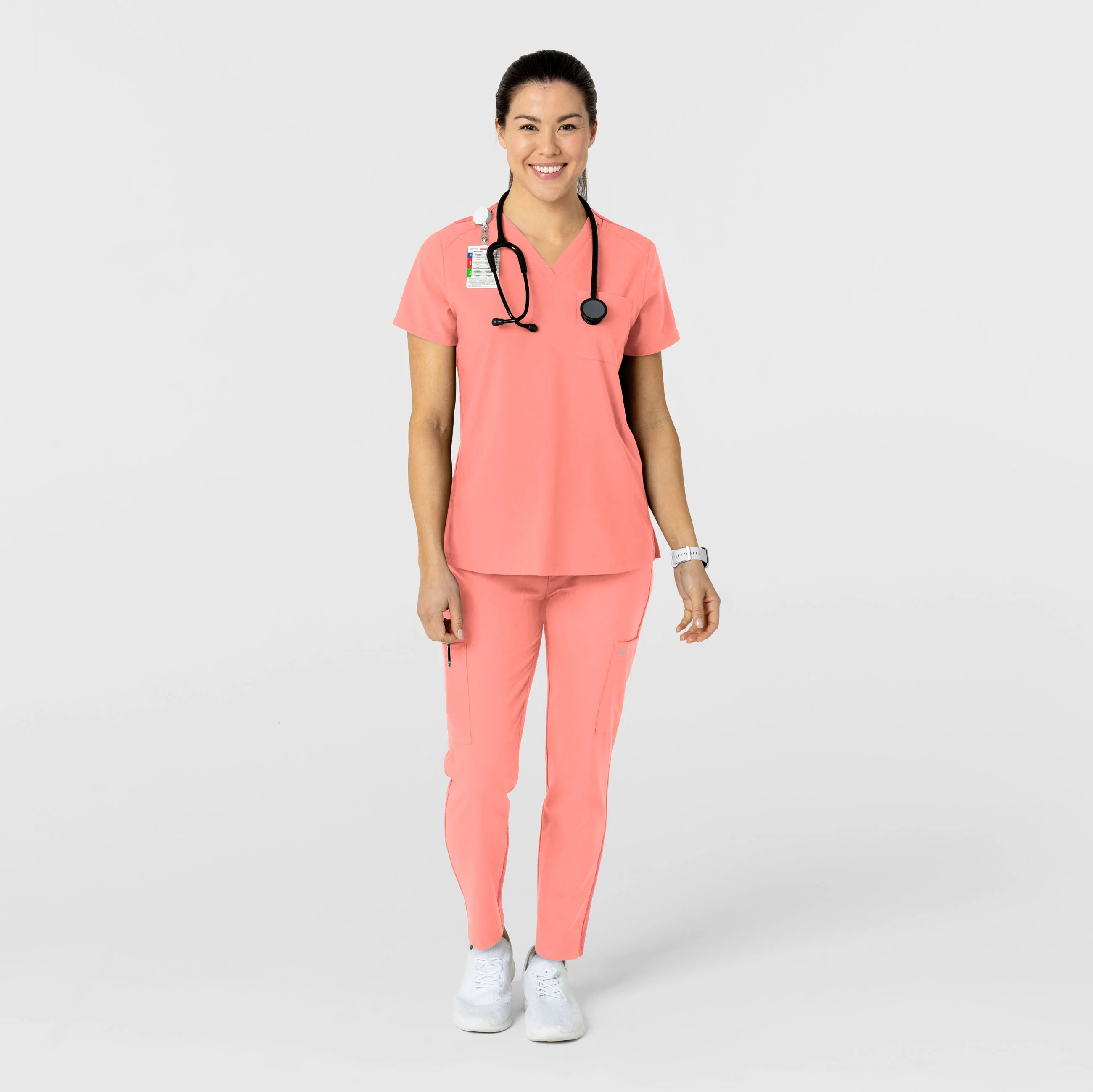 W123 Women's Flex-n-Reach Track Scrub Pant - Paradise Pink - Image 4