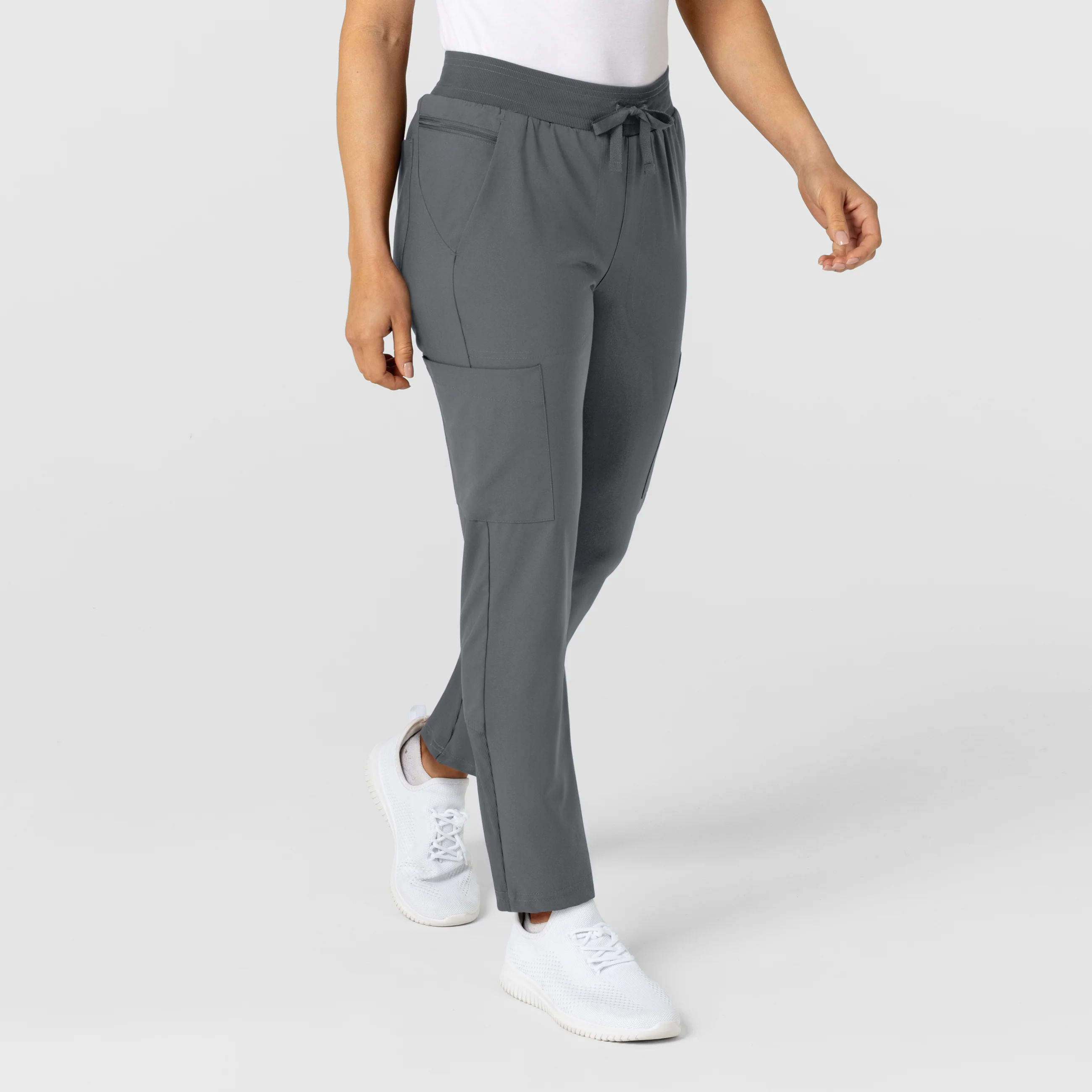 W123 Women's Flex-n-Reach Track Scrub Pant - Pewter - Image 4