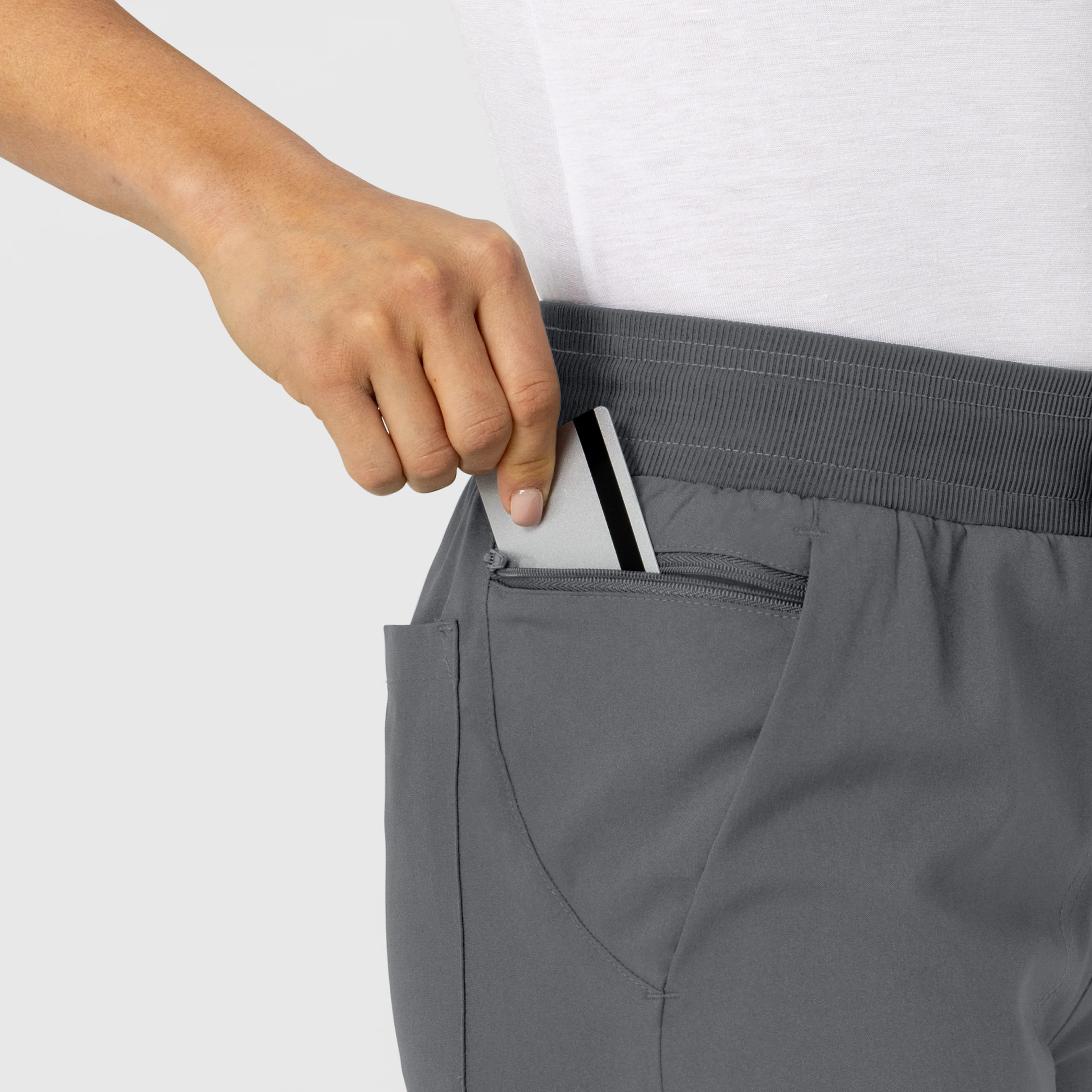 W123 Women's Flex-n-Reach Track Scrub Pant - Pewter - Image 5