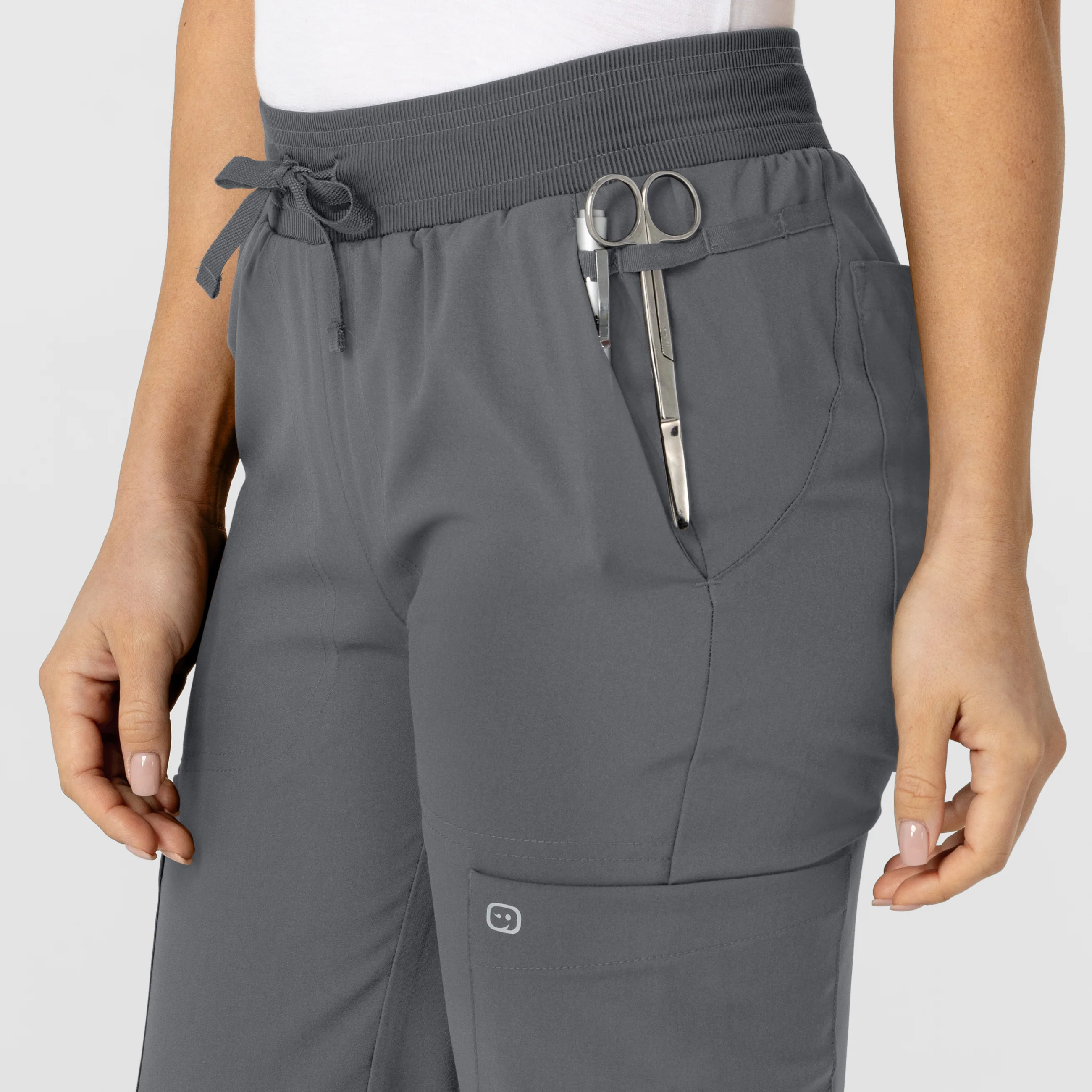 W123 Women's Flex-n-Reach Track Scrub Pant - Pewter - Image 6