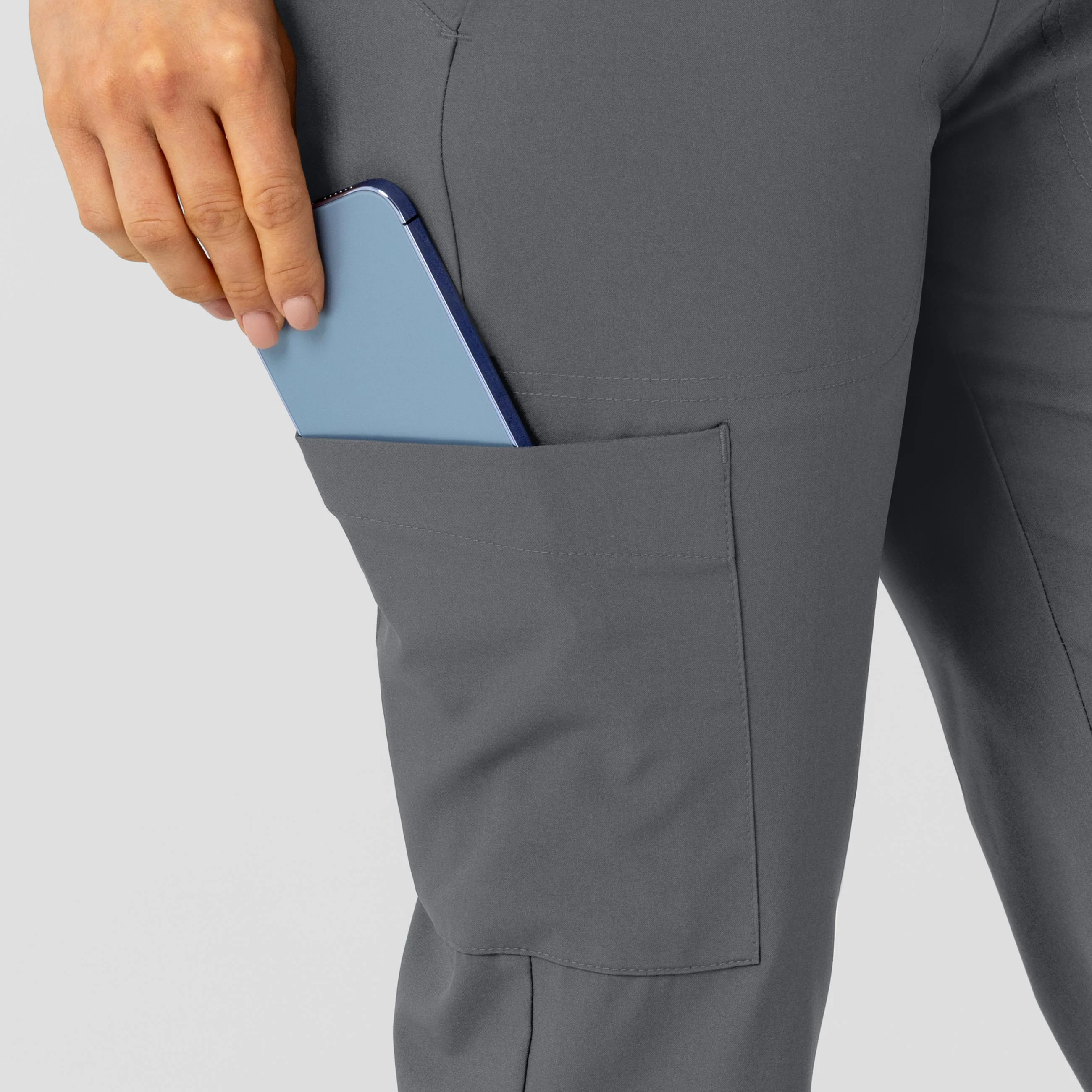 W123 Women's Flex-n-Reach Track Scrub Pant - Pewter - Image 7
