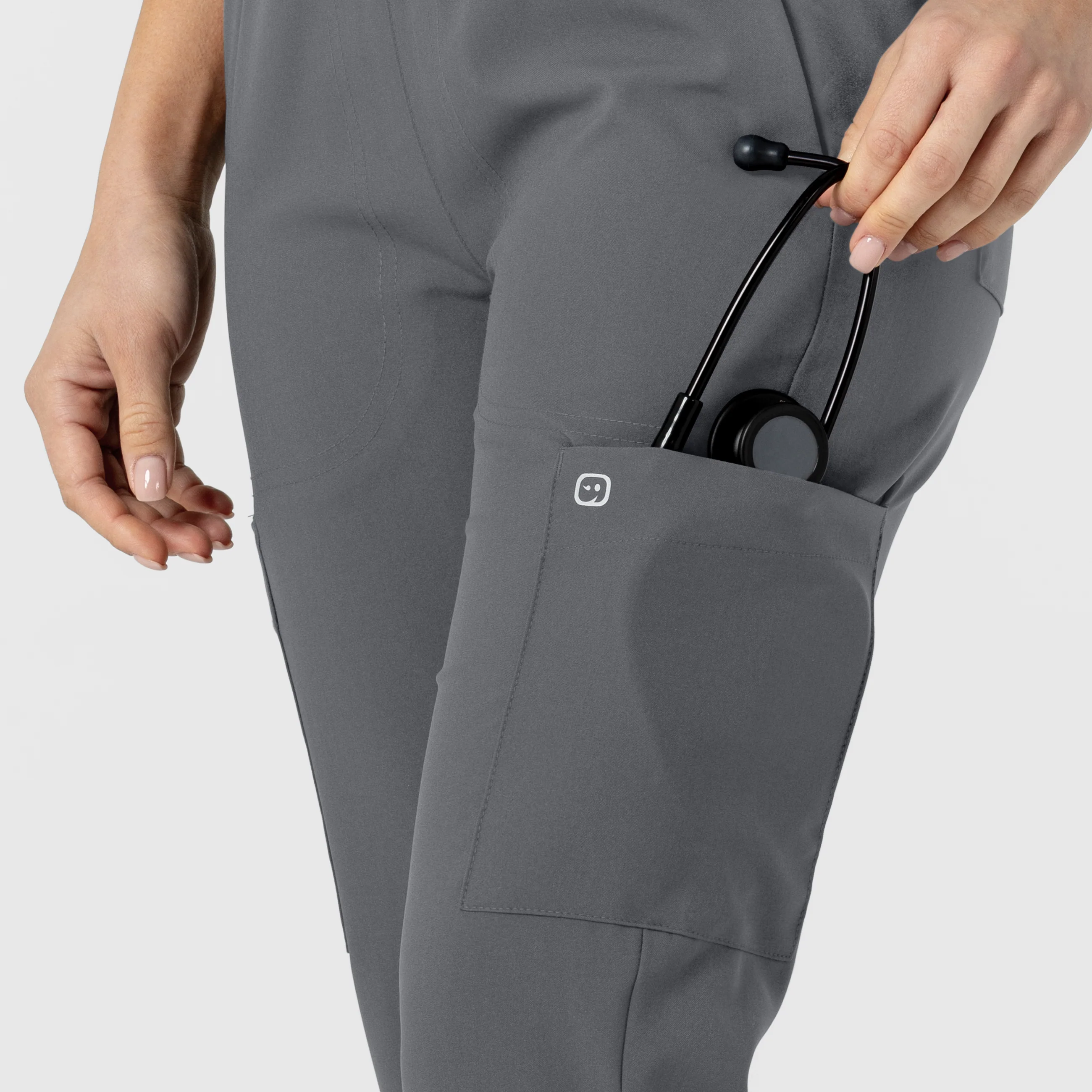 W123 Women's Flex-n-Reach Track Scrub Pant - Pewter - Image 8