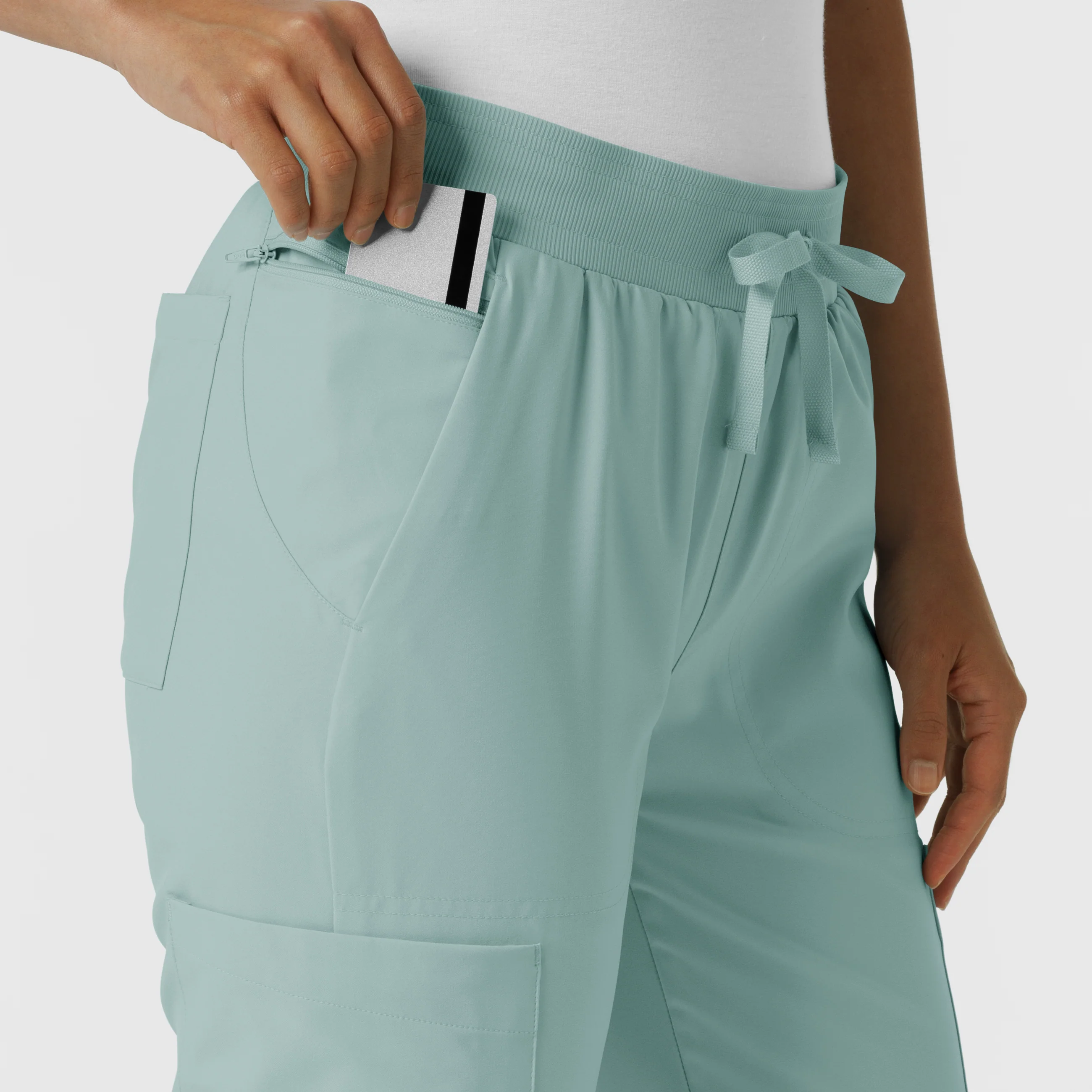 W123 Women's Flex-n-Reach Track Scrub Pant - Sky Blue - Image 8