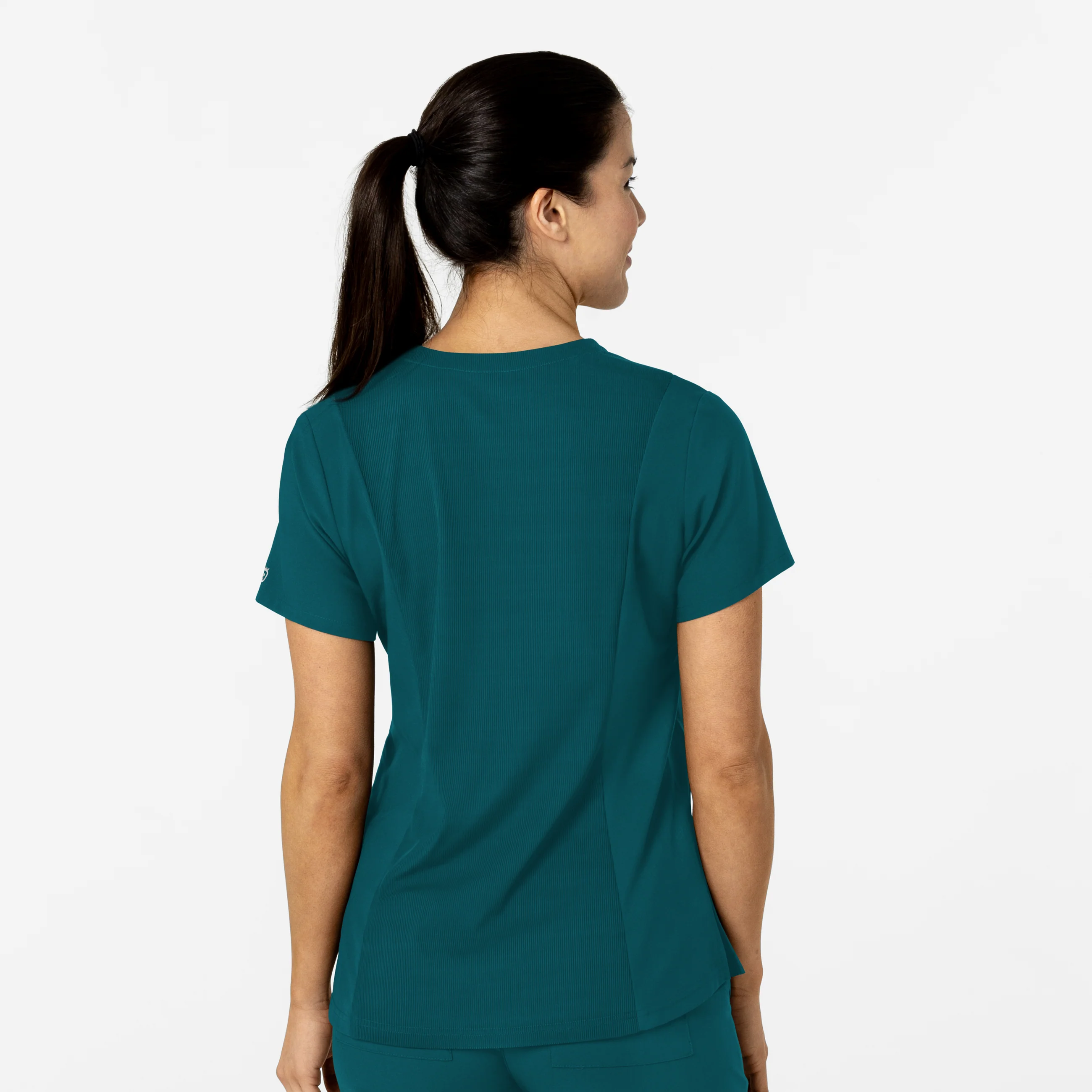 W123 Women's Flex-n-Reach V-Neck Scrub Top - Caribbean - Image 2