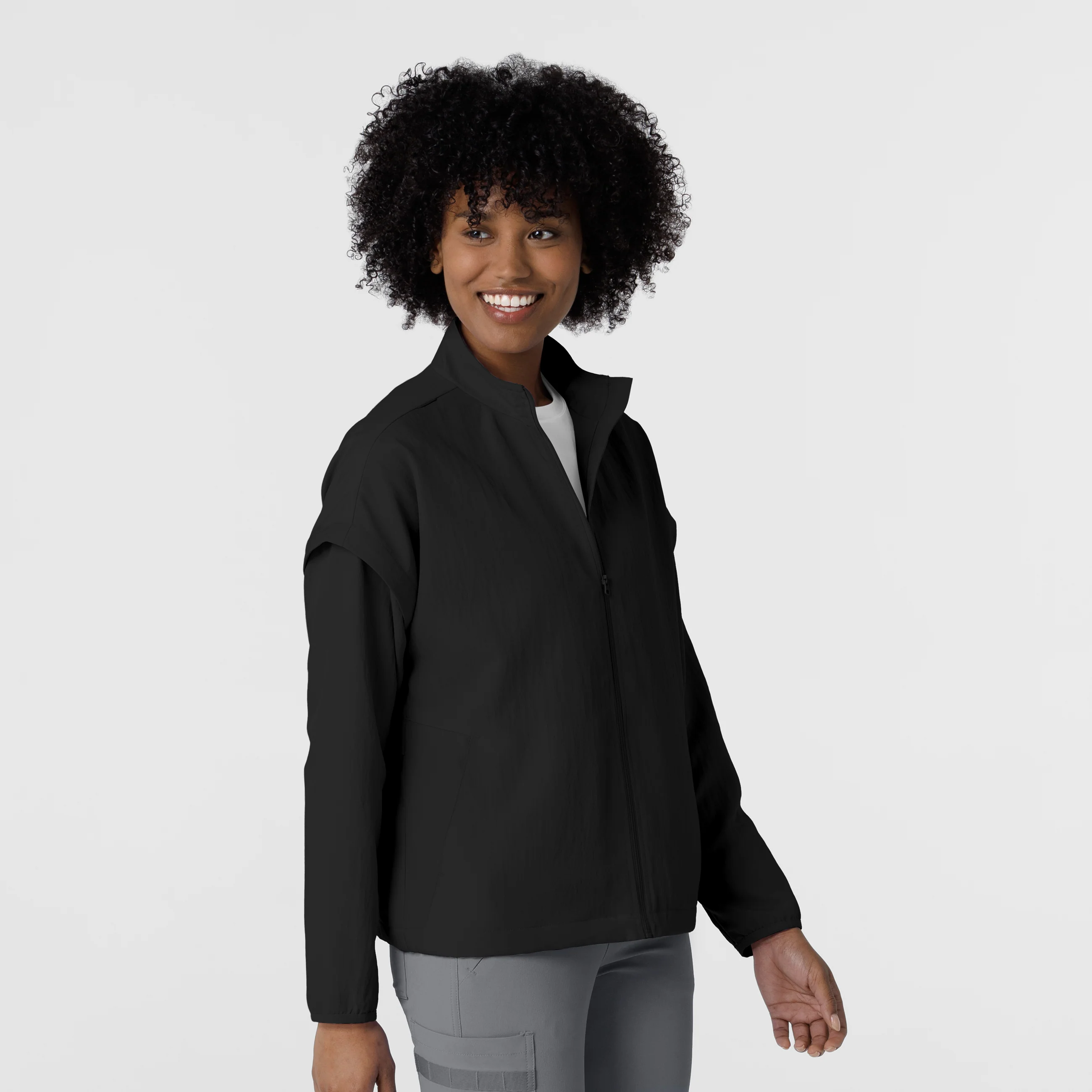 Women's BreezeBreaker Scrub Jacket - Black - Image 4
