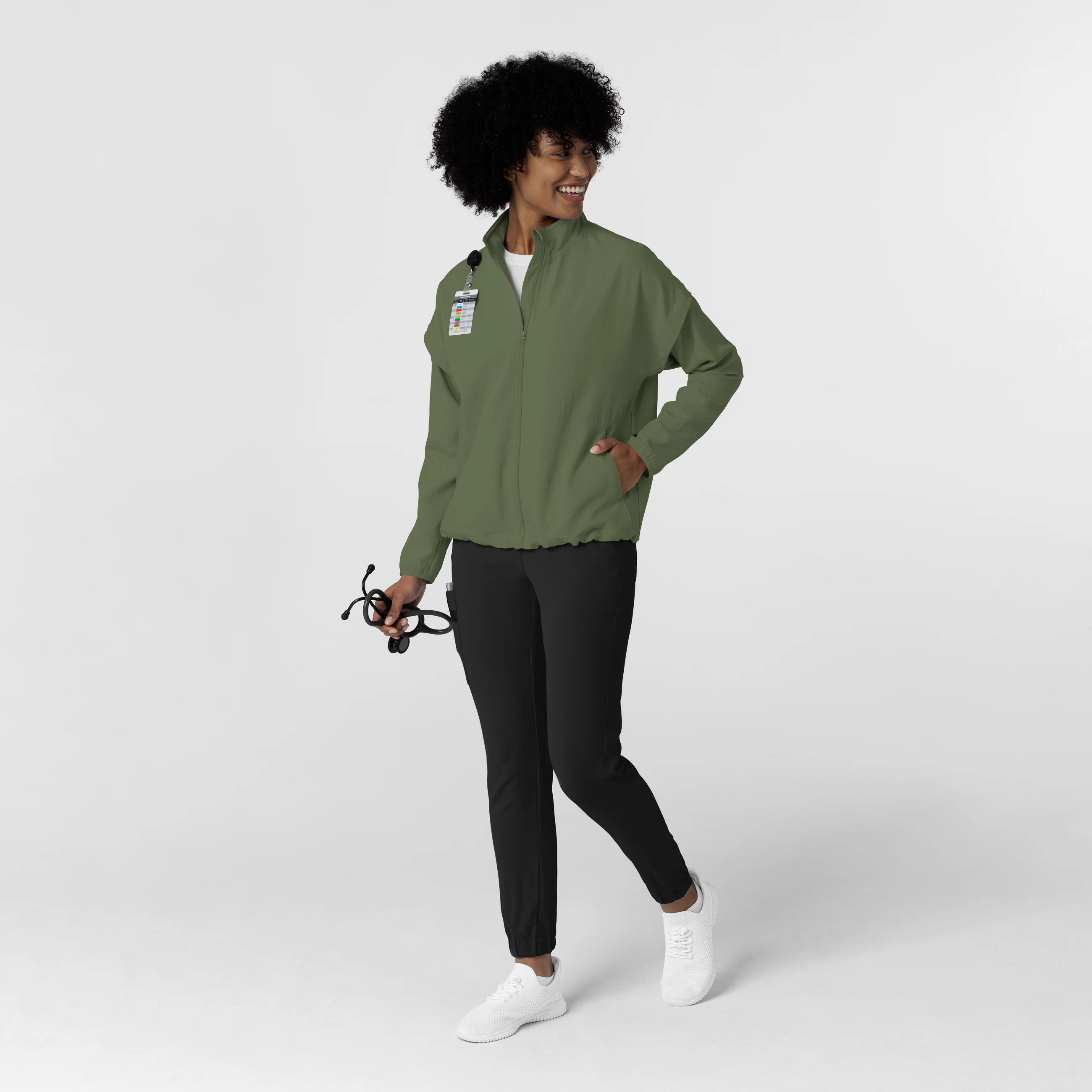Women's BreezeBreaker Scrub Jacket - Olive - Image 14