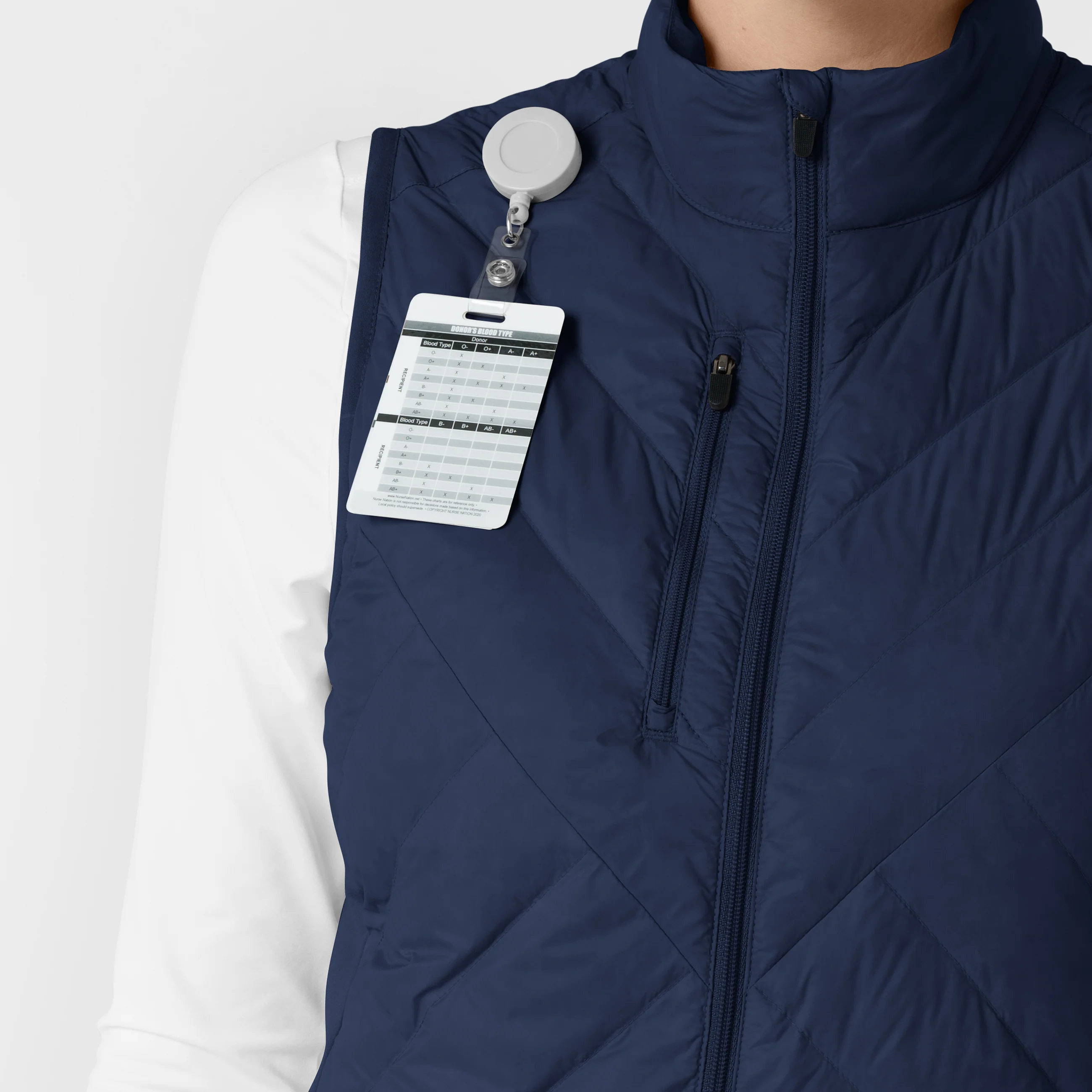 Women's Quilted Scrub Vest - Navy - Image 8