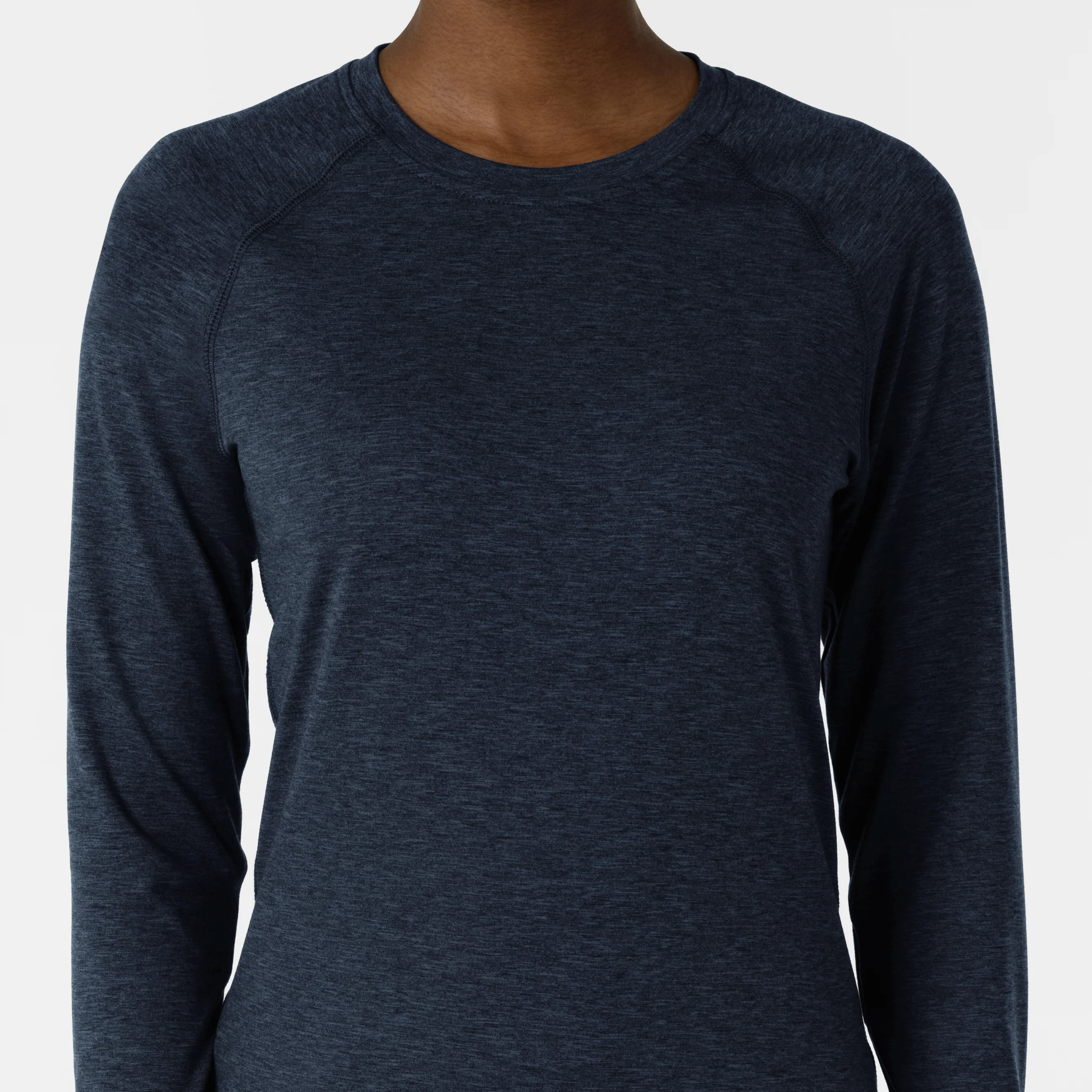 Women's Watch Window Long Sleeve Underscrub Top - Navy Heather - Image 5