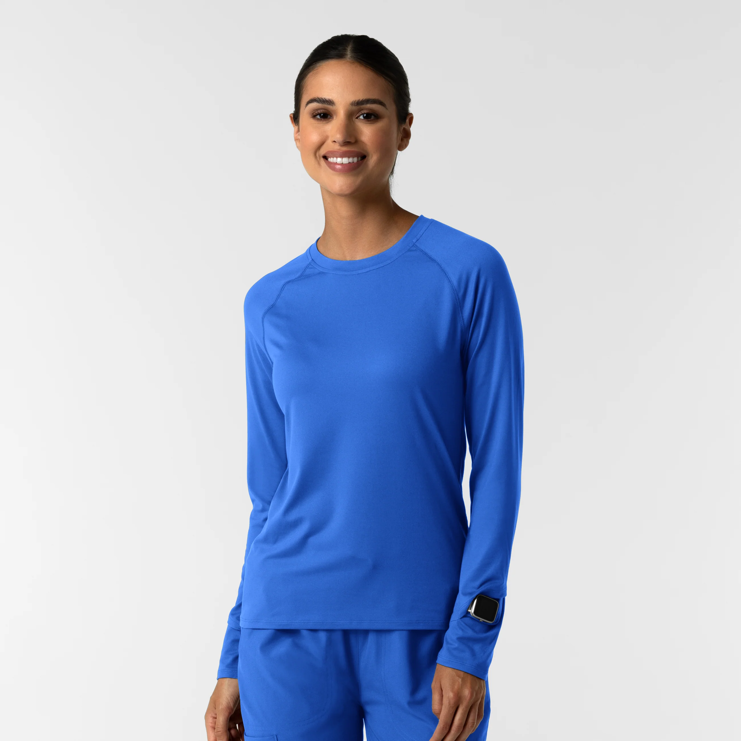 Women's Watch Window Long Sleeve Underscrub Top - Royal