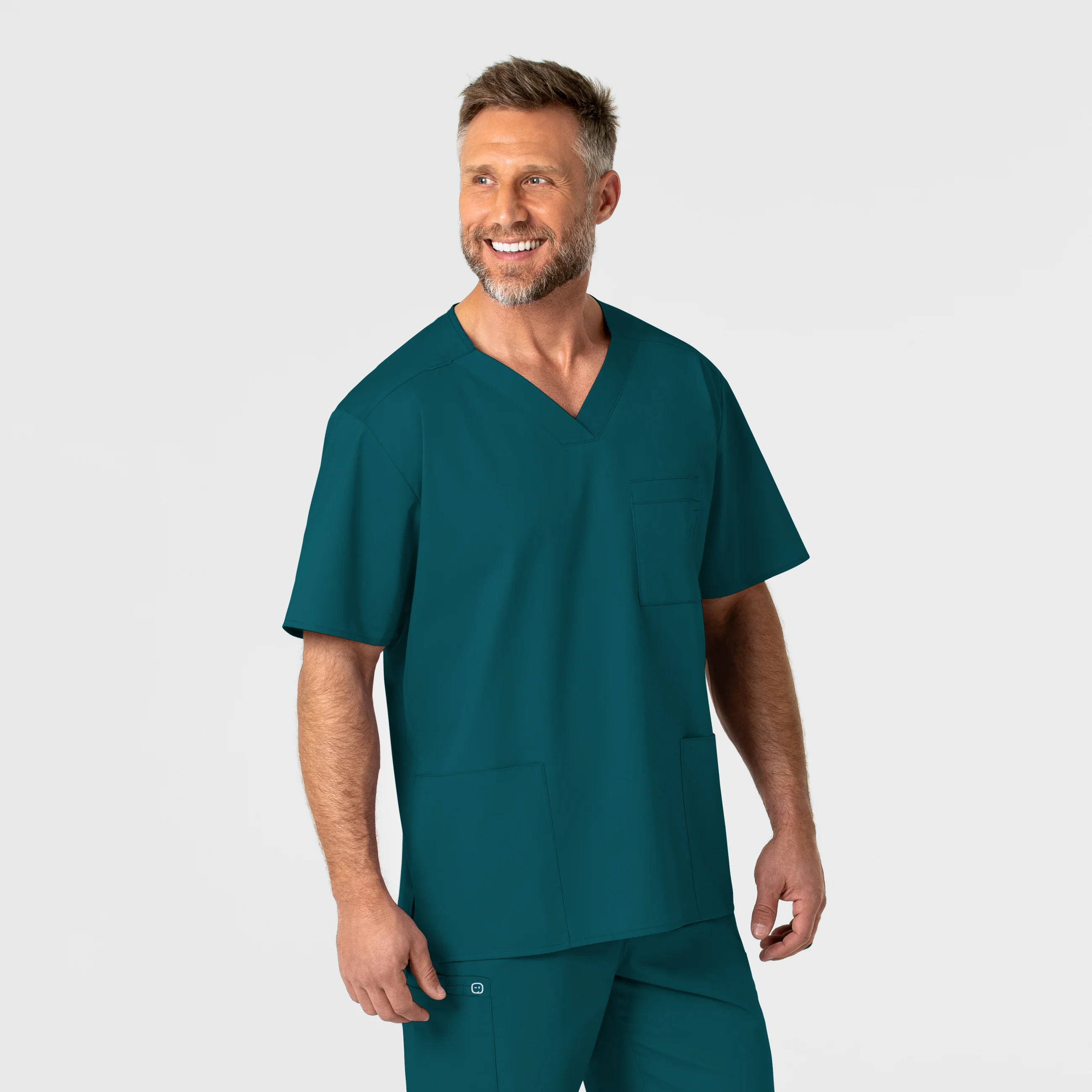 WonderWORK Men's V-Neck Scrub Top - Caribbean - Image 4