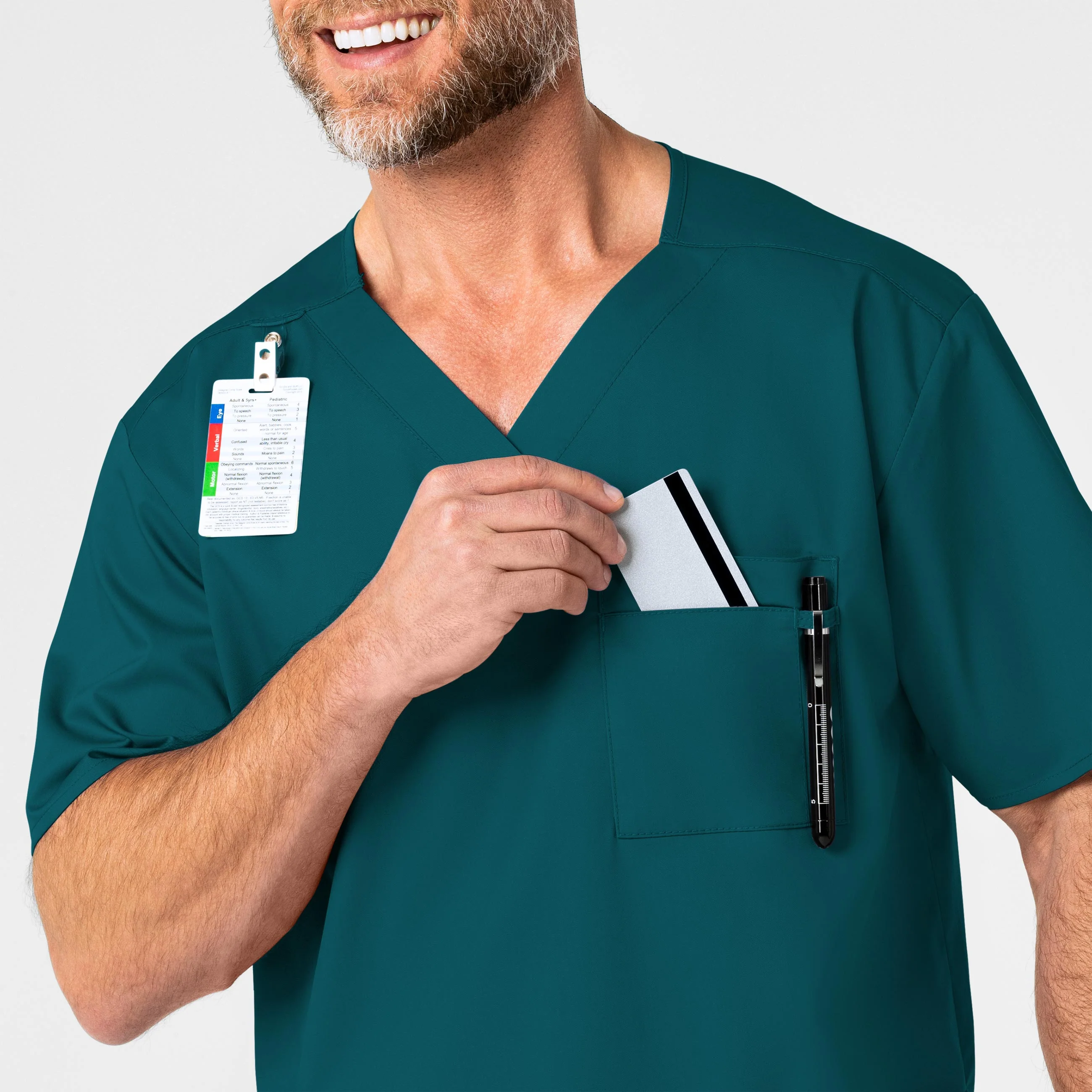 WonderWORK Men's V-Neck Scrub Top - Caribbean - Image 6