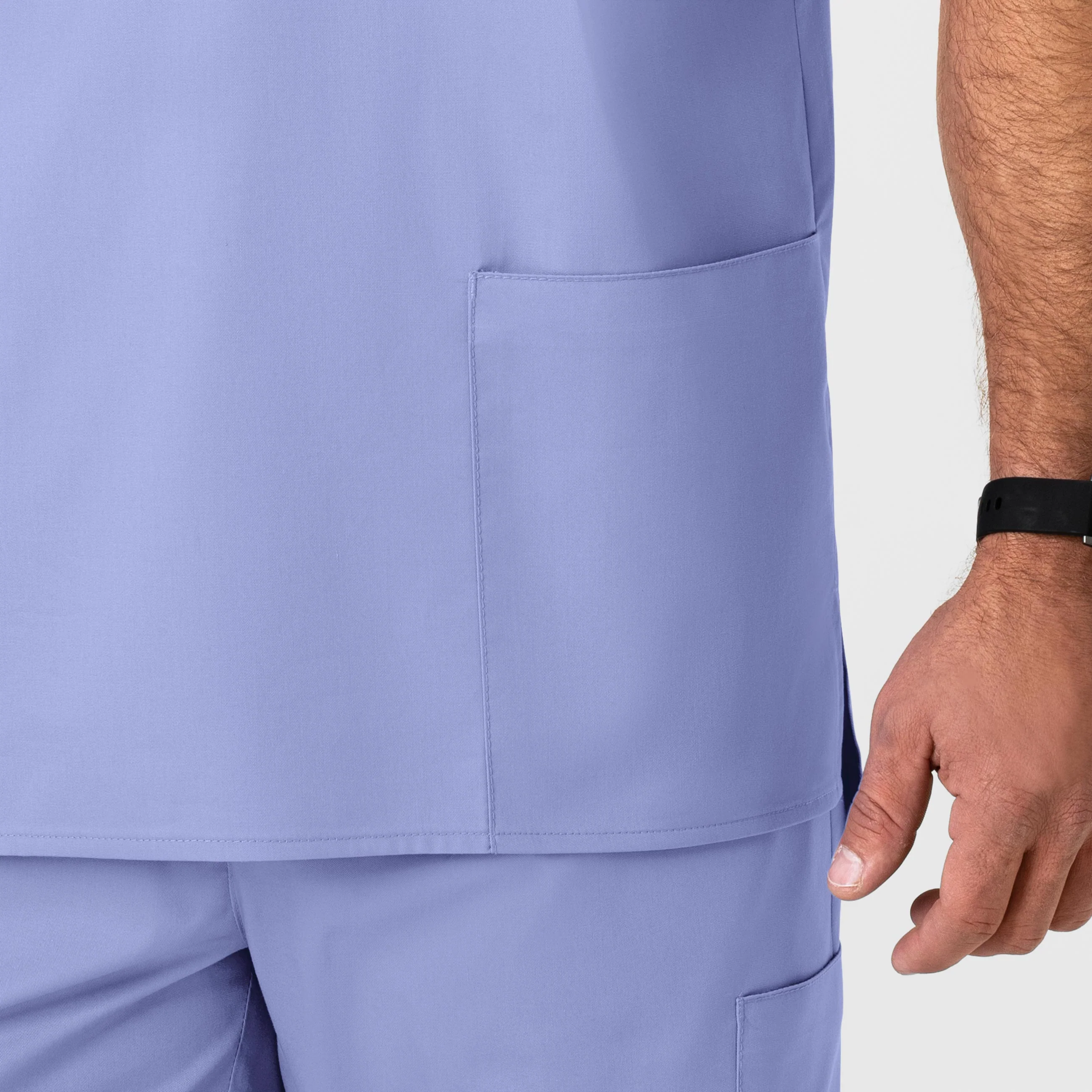 WonderWORK Men's V-Neck Scrub Top - Ceil Blue - Image 7