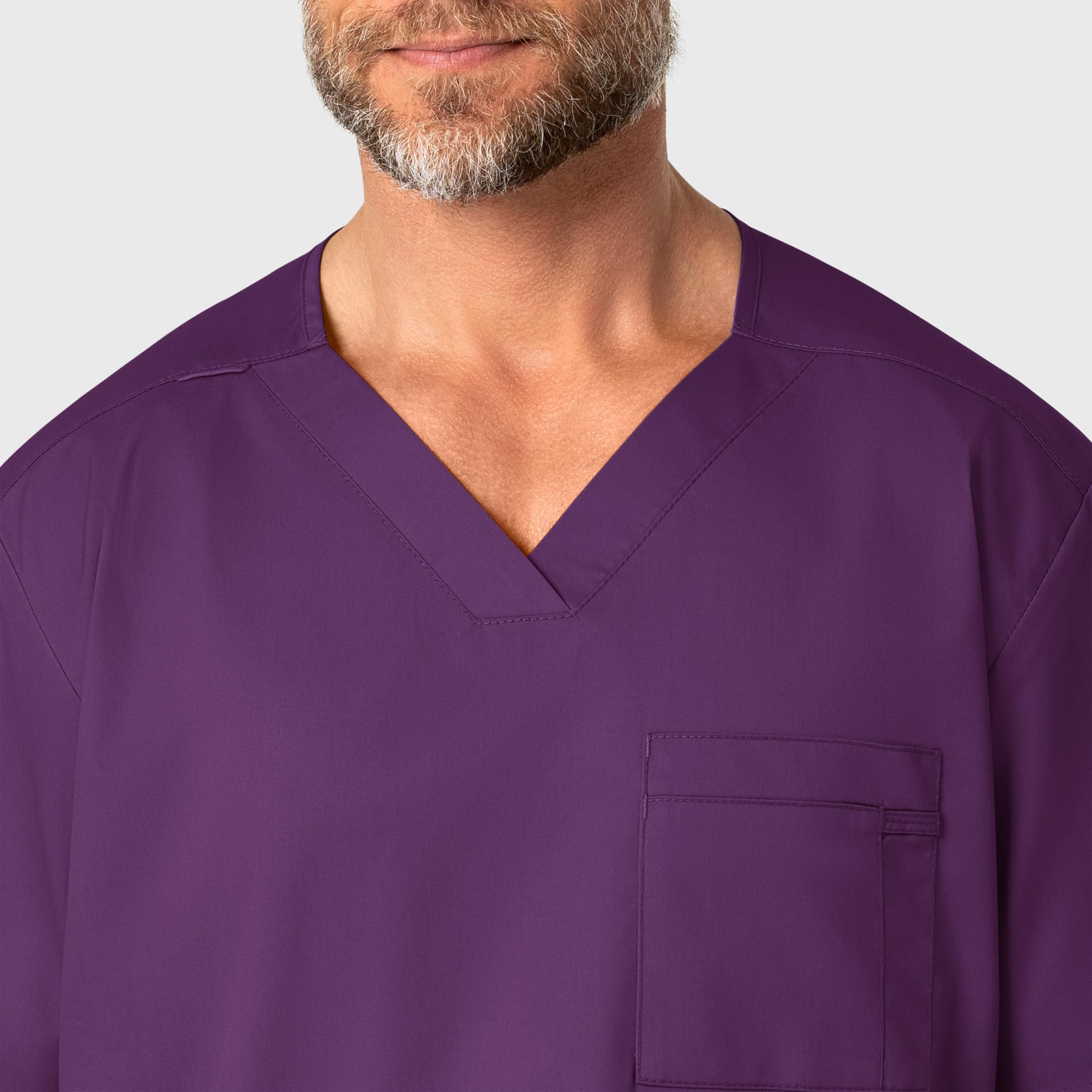 WonderWORK Men's V-Neck Scrub Top - Eggplant - Image 5