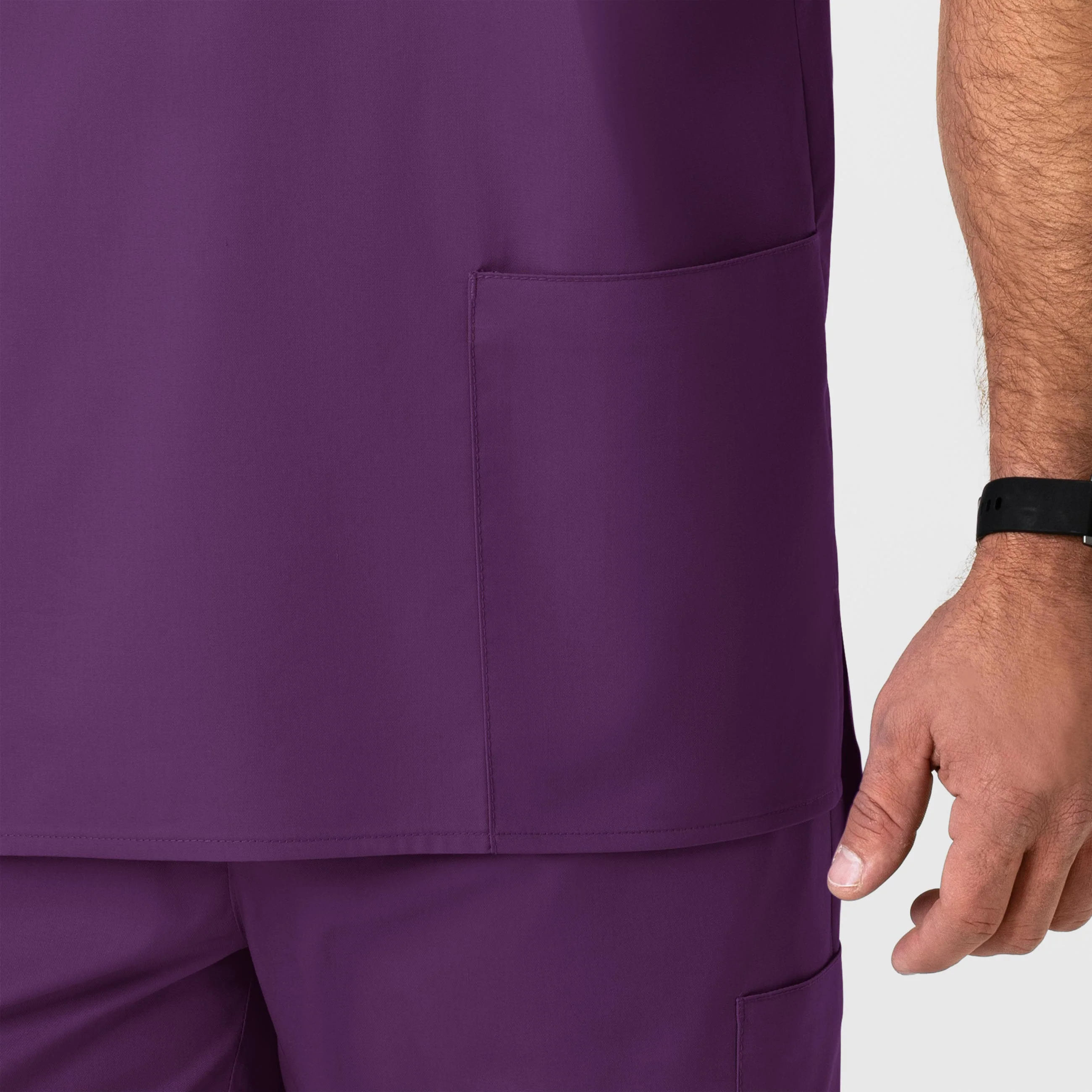 WonderWORK Men's V-Neck Scrub Top - Eggplant - Image 7