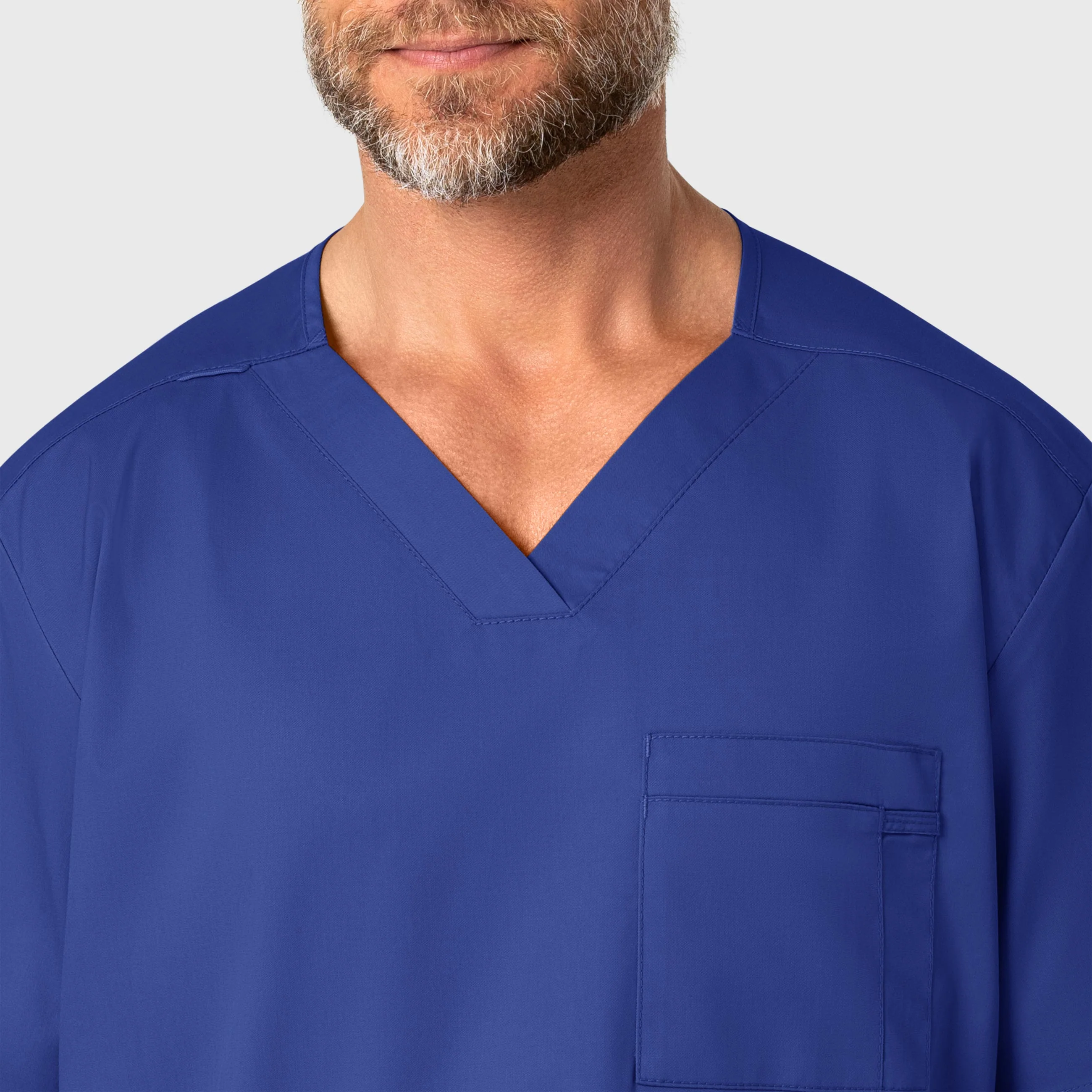 WonderWORK Men's V-Neck Scrub Top - Galaxy Blue - Image 5