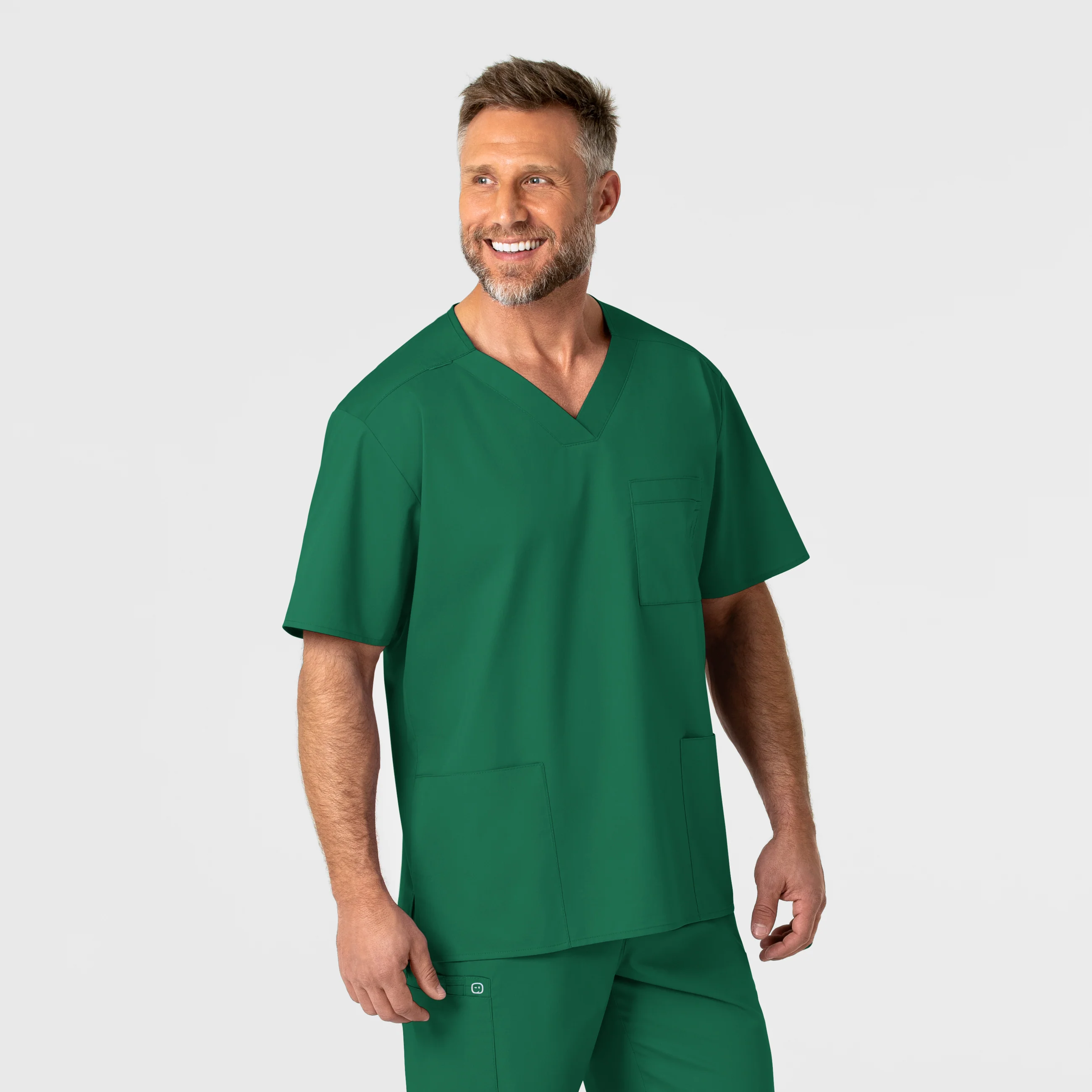 WonderWORK Men's V-Neck Scrub Top - Hunter - Image 4