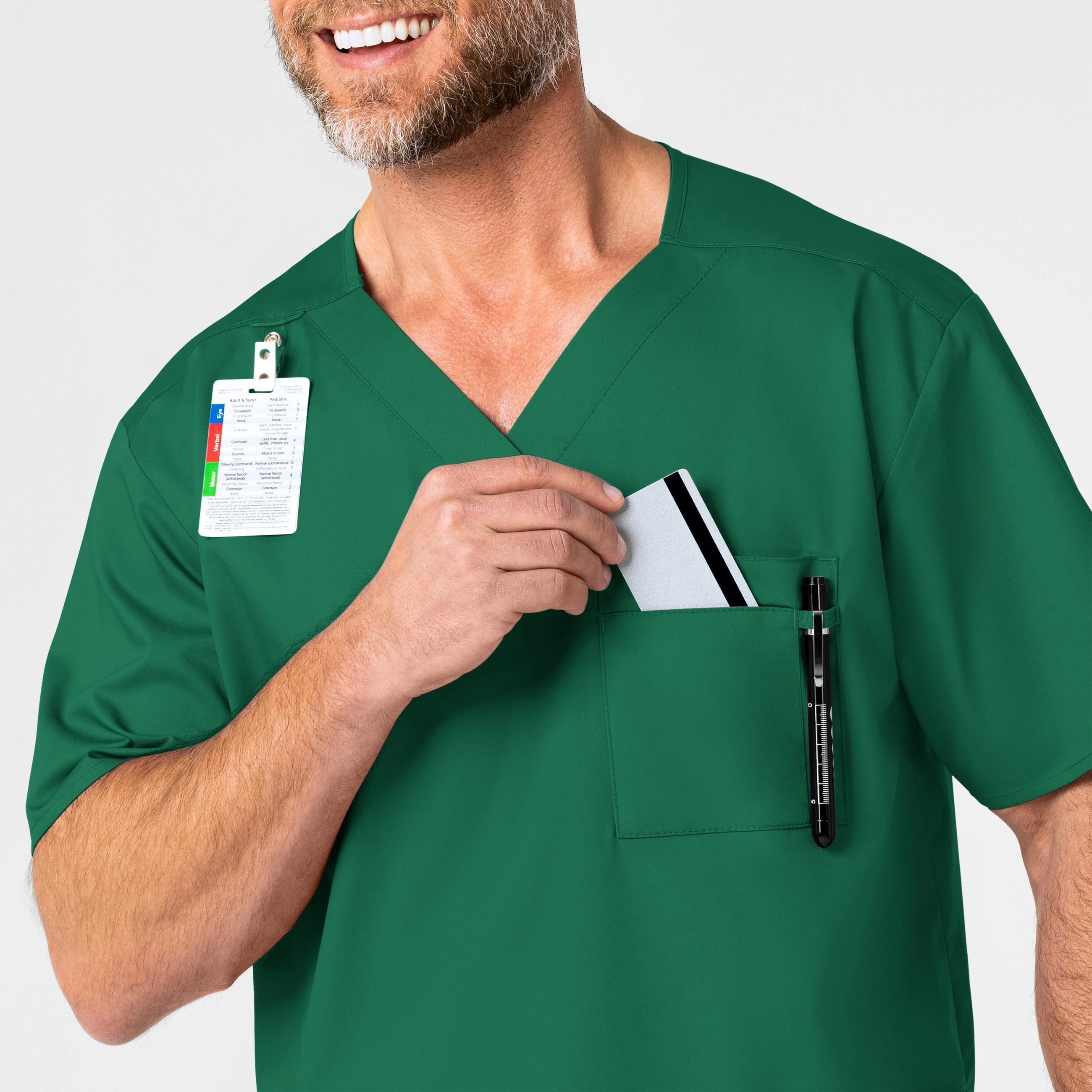 WonderWORK Men's V-Neck Scrub Top - Hunter - Image 6