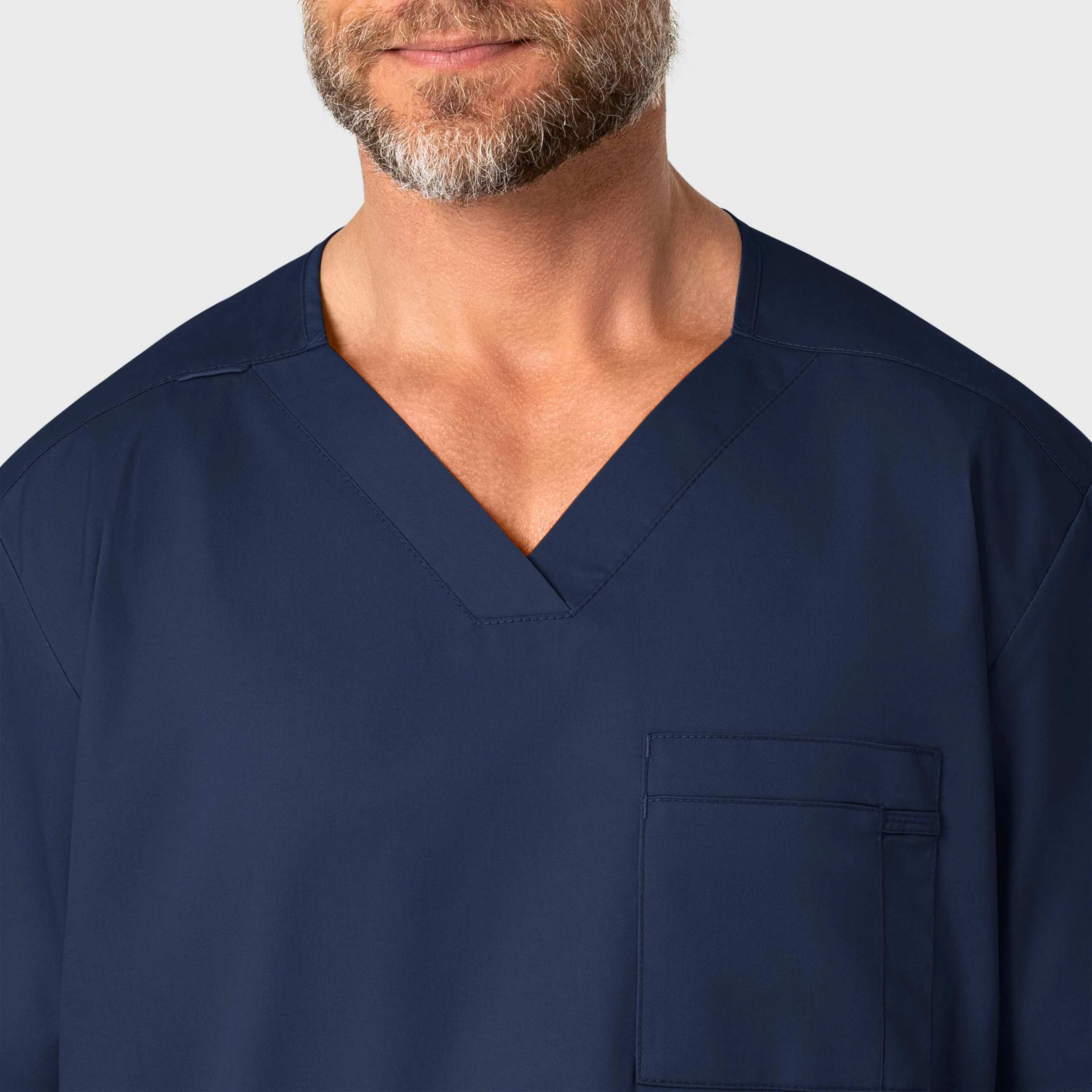 WonderWORK Men's V-Neck Scrub Top - Navy - Image 5