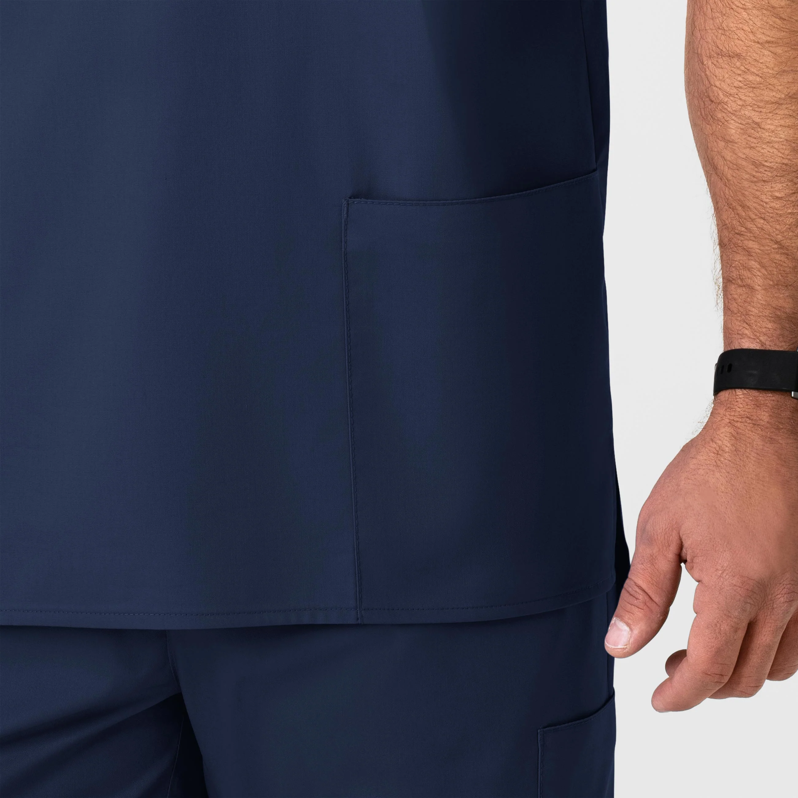 WonderWORK Men's V-Neck Scrub Top - Navy - Image 7