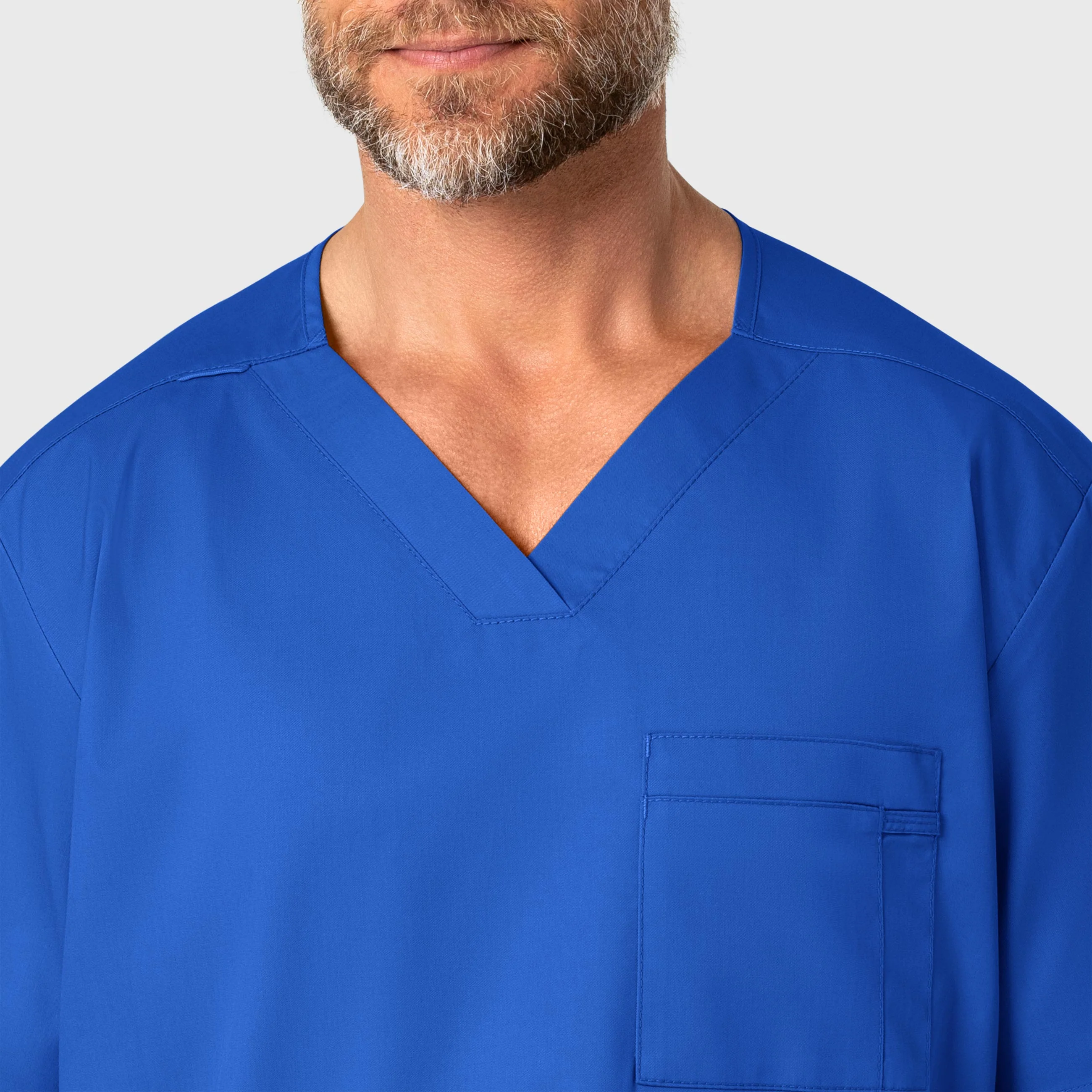 WonderWORK Men's V-Neck Scrub Top - Royal - Image 5